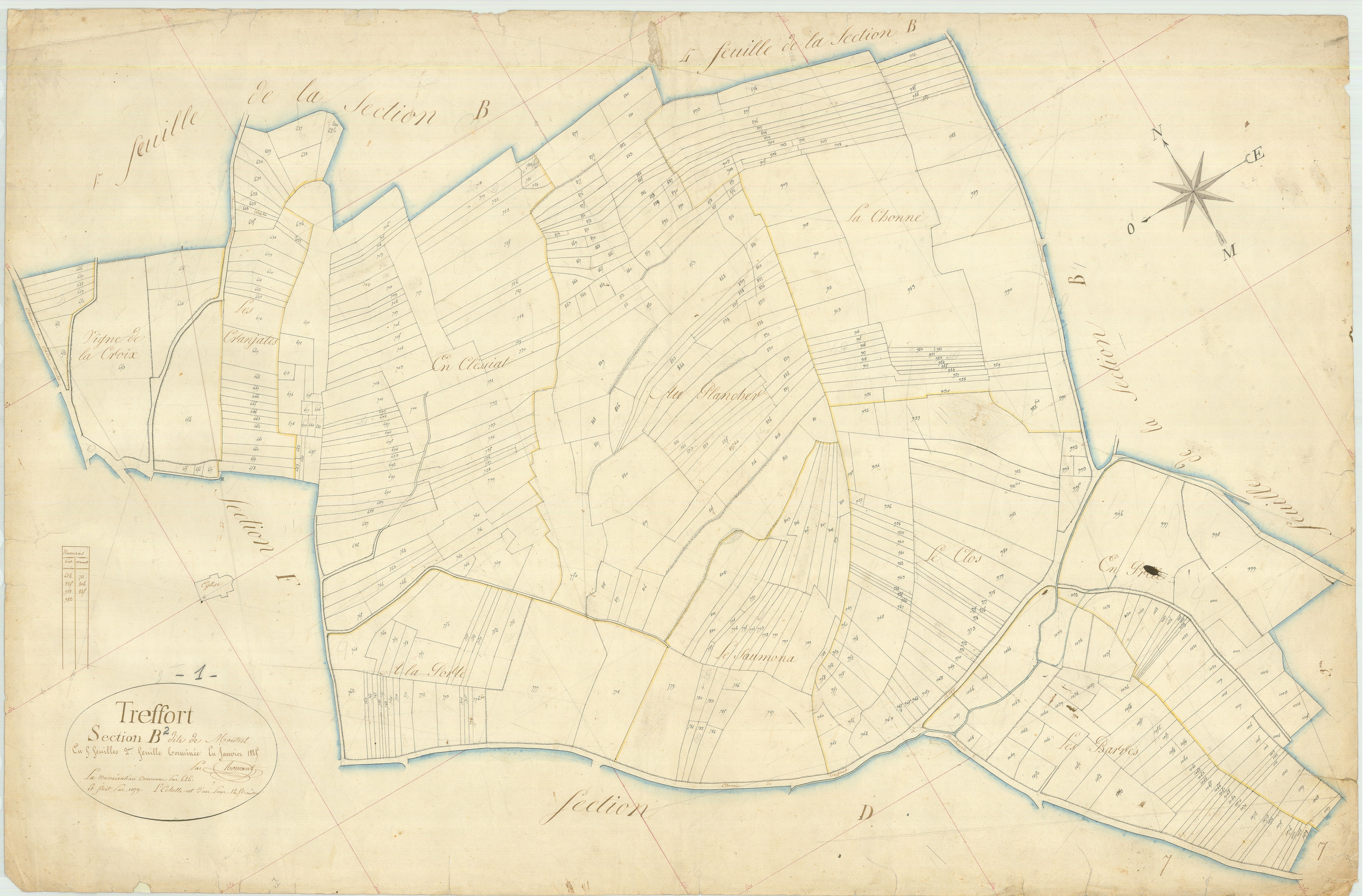 Treffort - 3 P 9256 - 3 P 9256 -  Feuille 2  (1817)