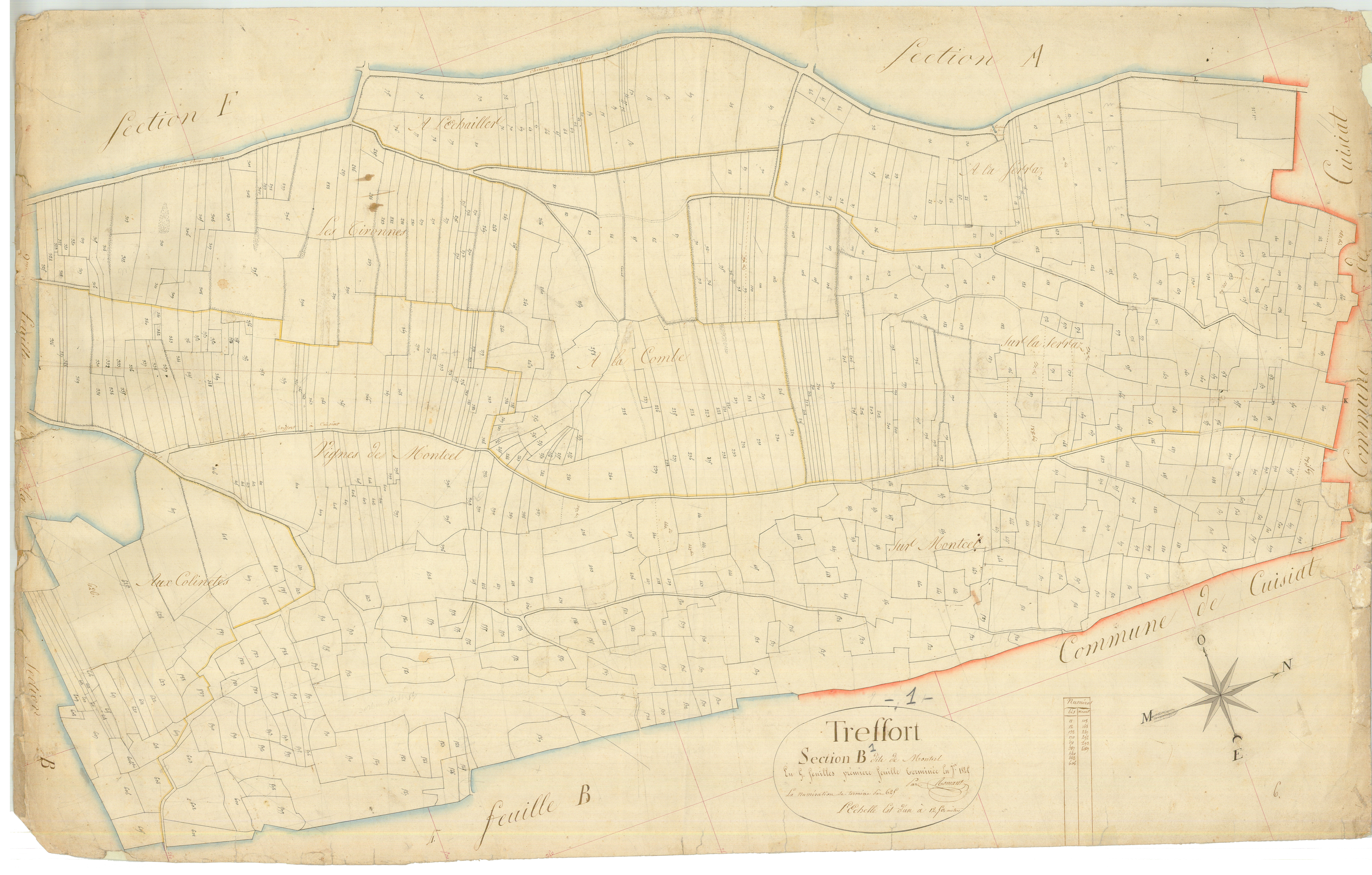 Treffort - 3 P 9255 - 3 P 9255 -  Feuille 1  (1817)