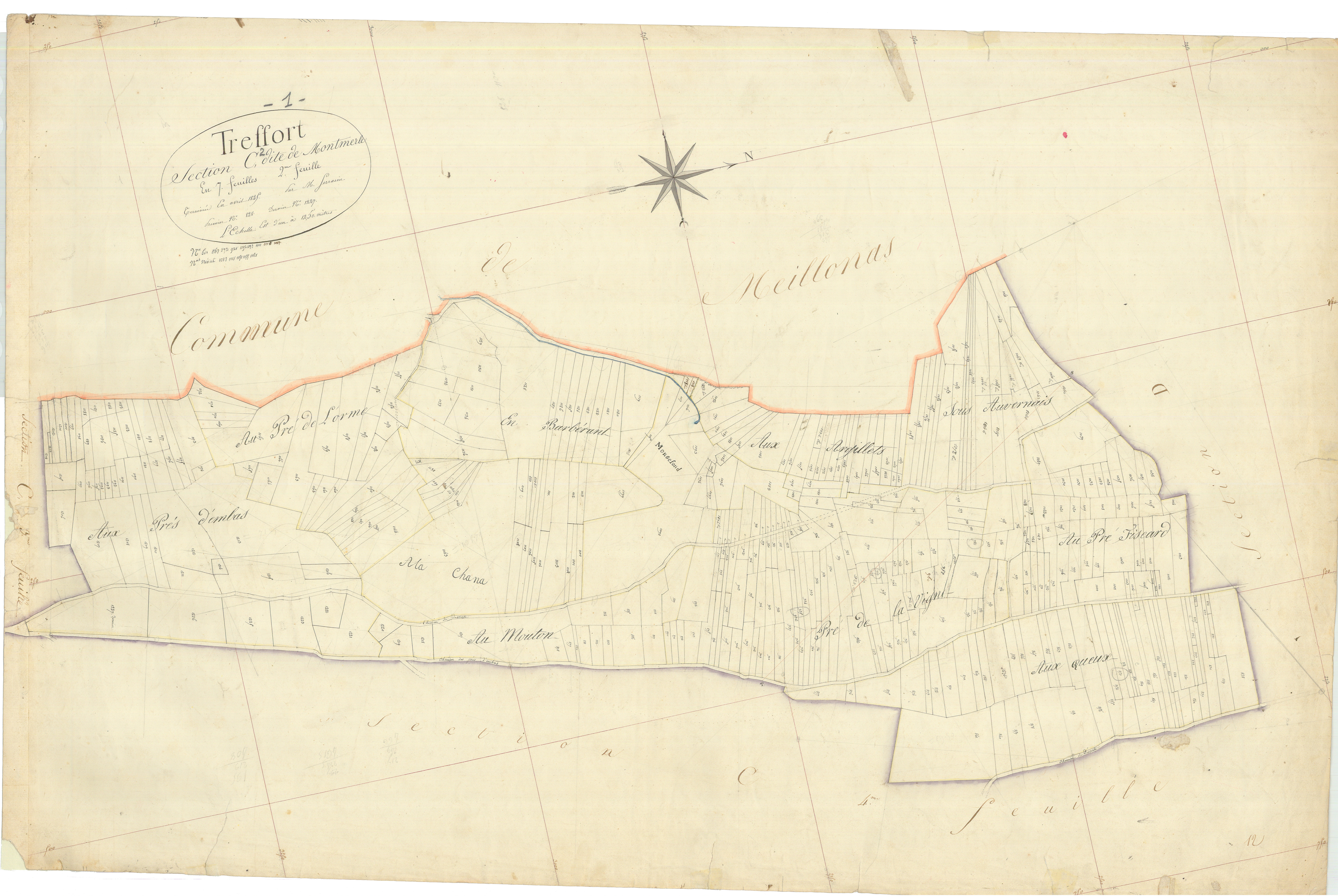 Treffort - 3 P 9261 - 3 P 9261 -  Feuille 2  (1817)