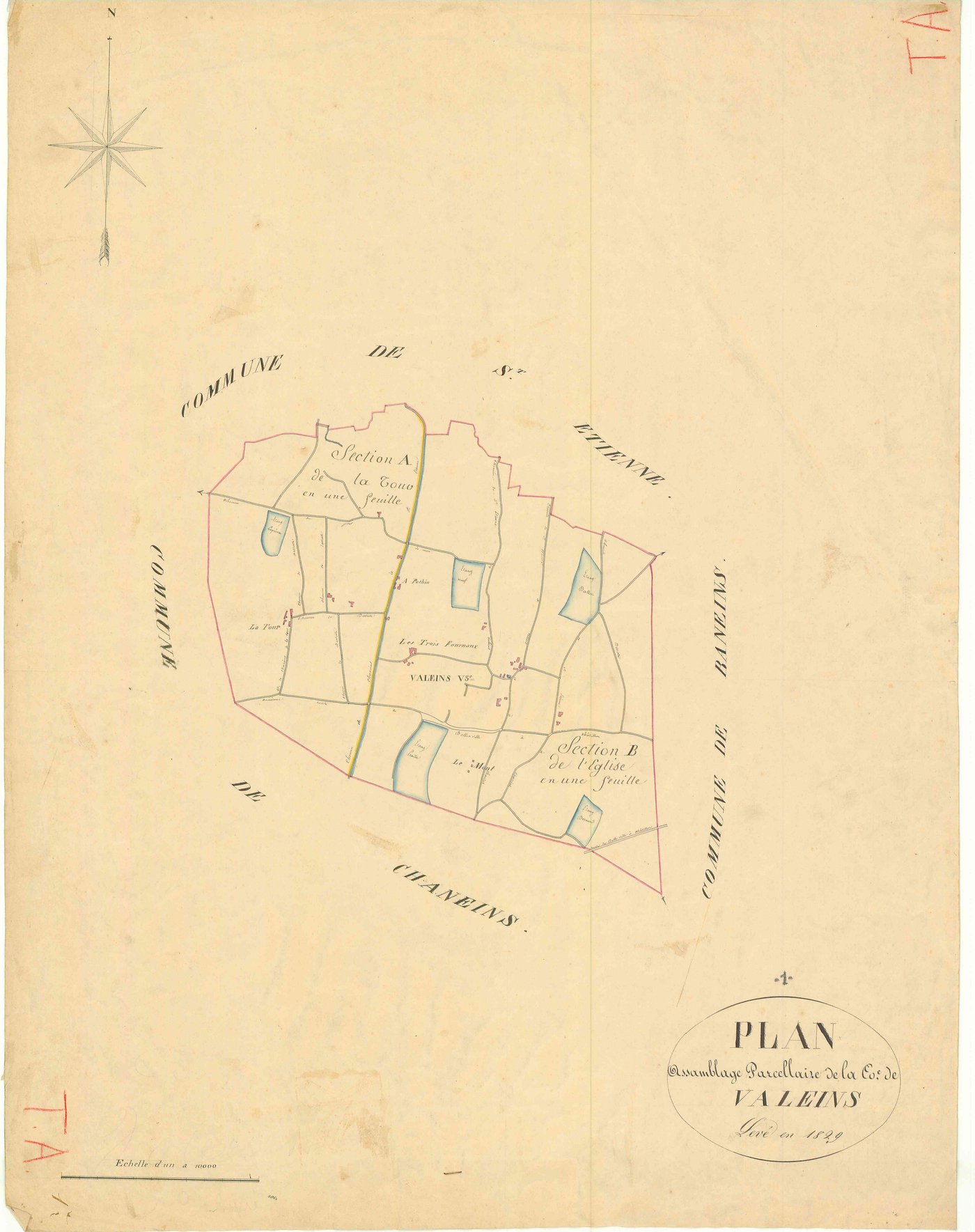 Valeins - 3 P 9282 - 3 P 9282 -  Tableau d'assemblage  (1829)