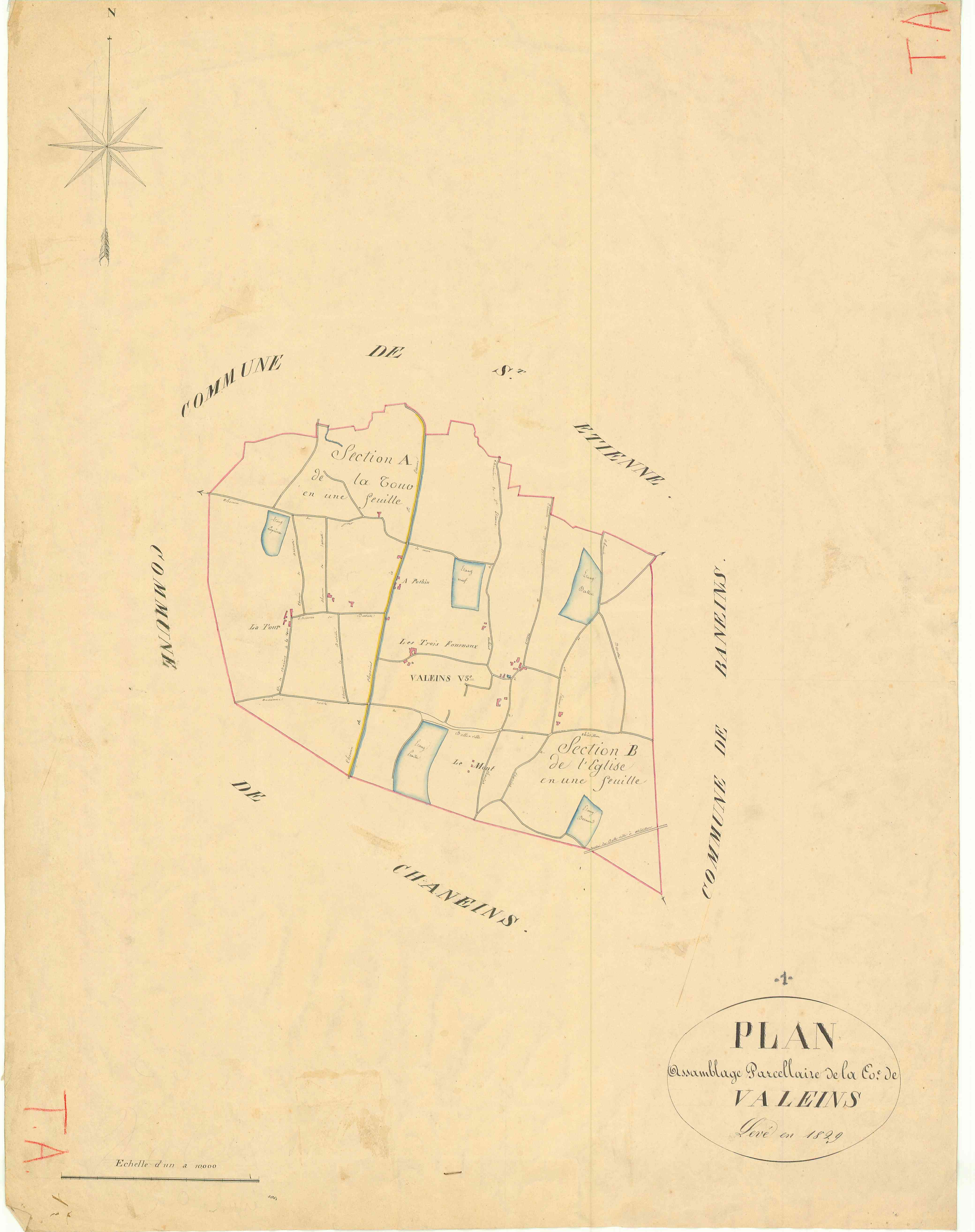 Valeins - 3 P 9282 - 3 P 9282 -  Tableau d'assemblage  (1829)