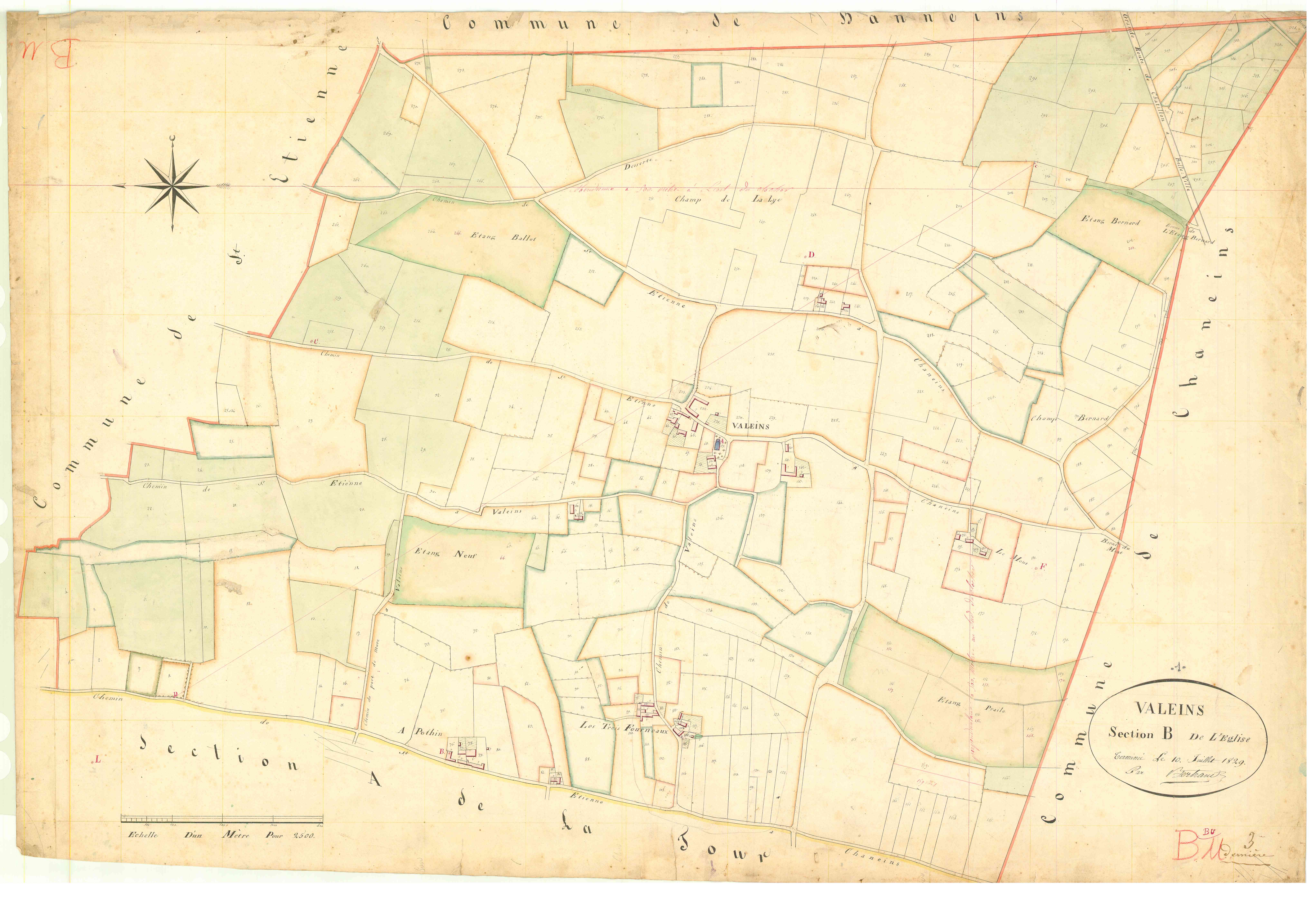 Valeins - 3 P 9284 - 3 P 9284 -  Feuille 1  (1829)