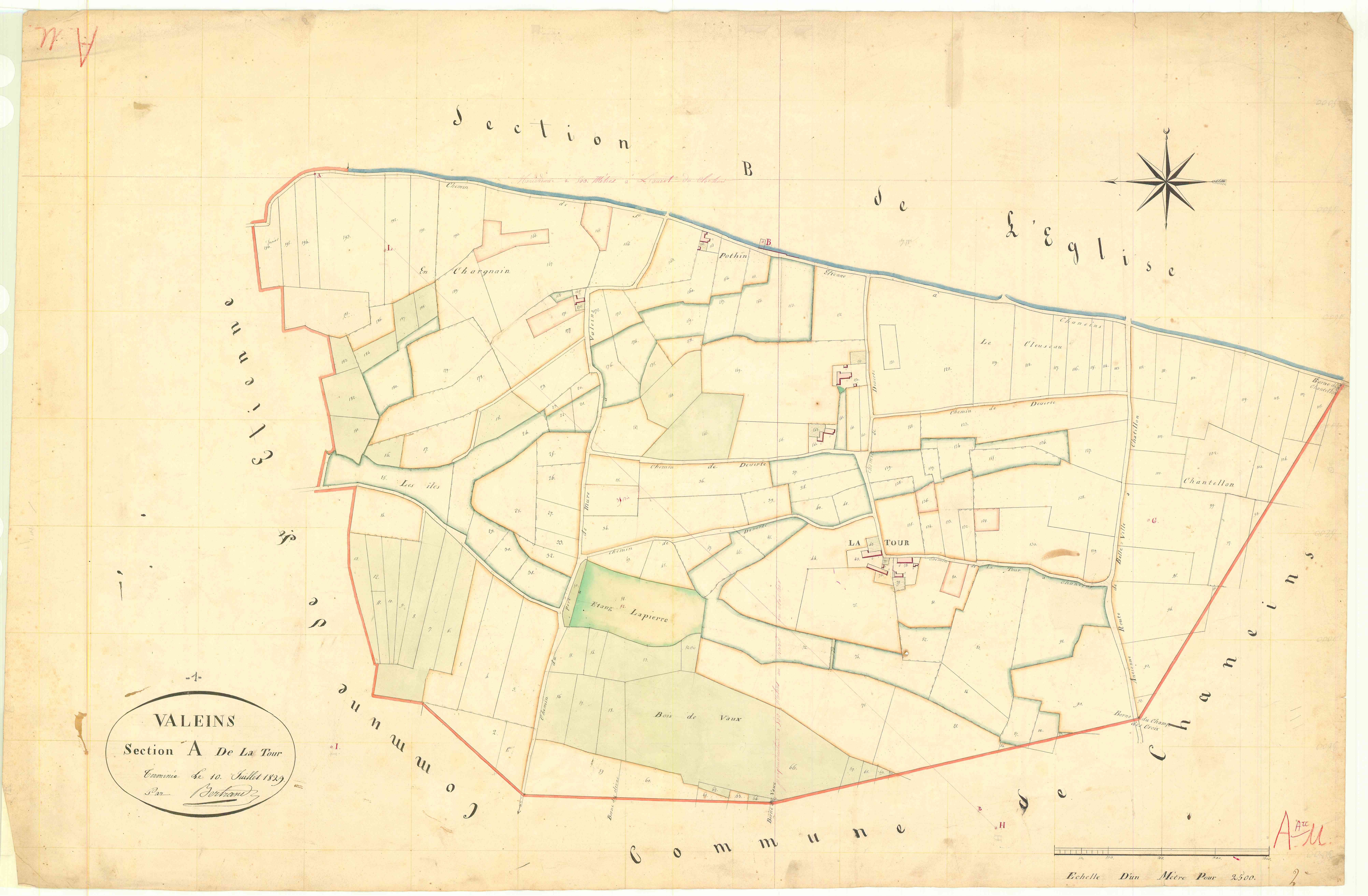 Valeins - 3 P 9283 - 3 P 9283 -  Feuille 1  (1829)
