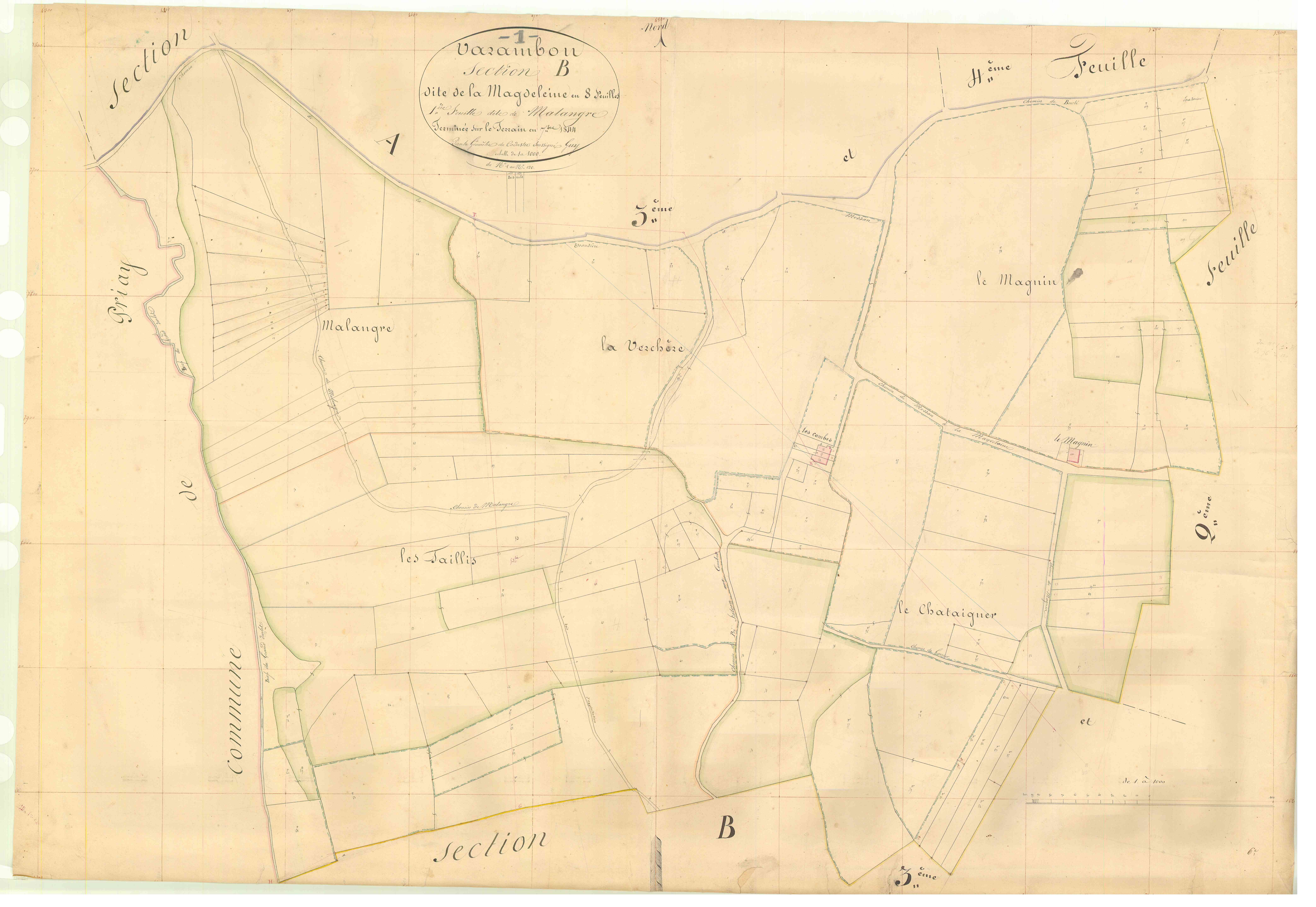 Varambon - 3 P 9298 - 3 P 9298 -  Feuille 1  (1844)