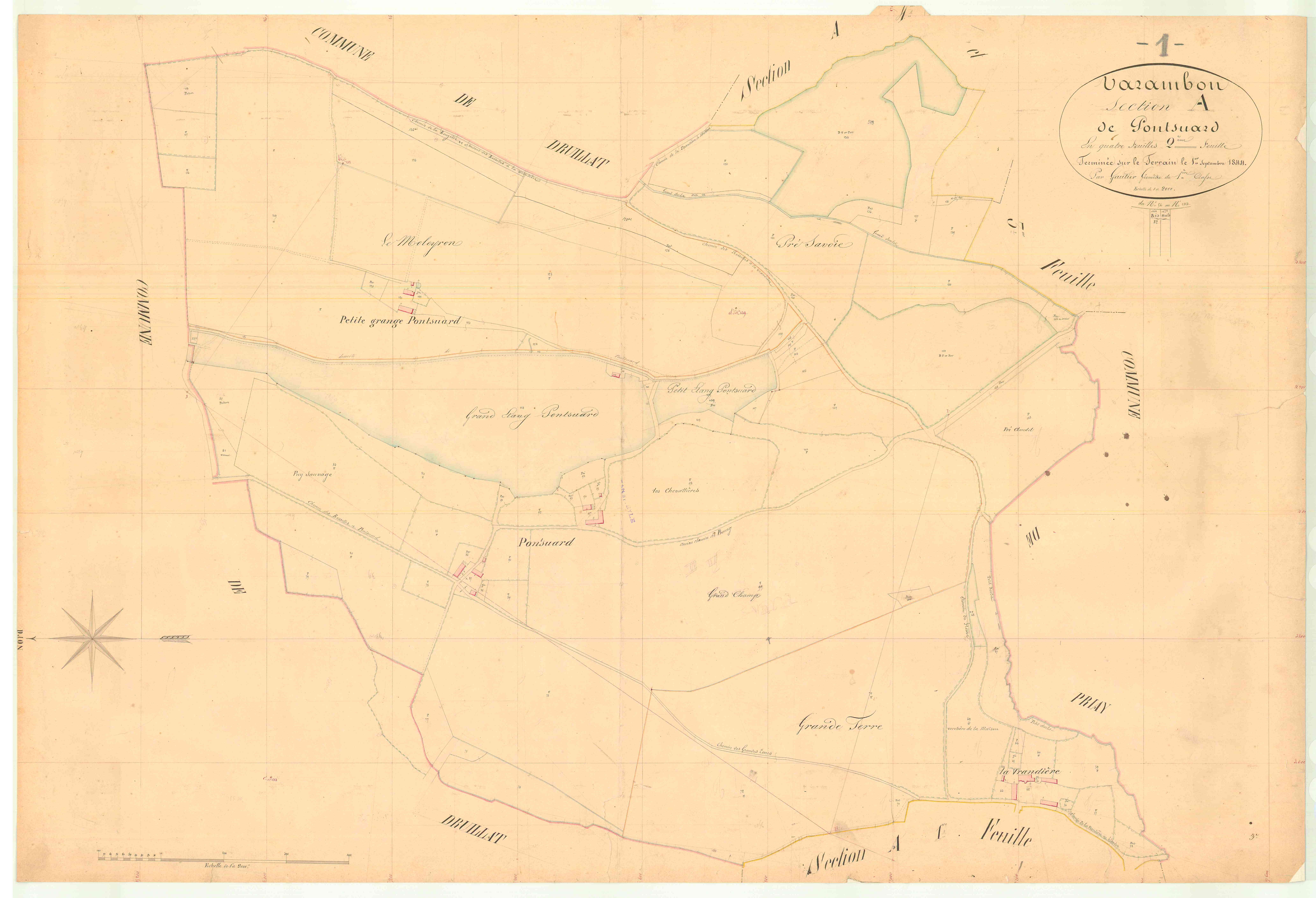 Varambon - 3 P 9295 - 3 P 9295 -  Feuille 2  (1844)