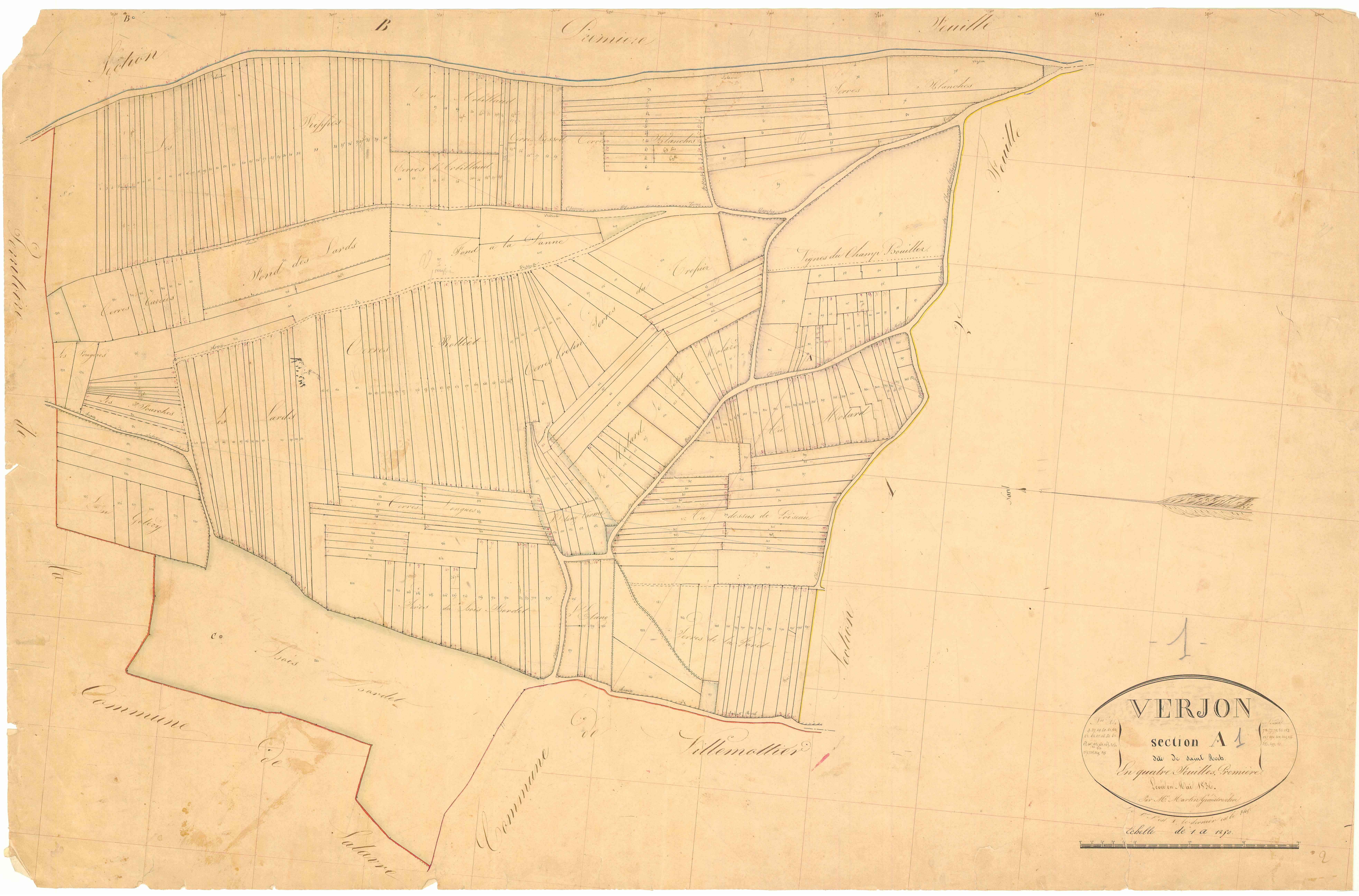 Verjon - 3 P 9325 - 3 P 9325 -  Feuille 1  (1836)