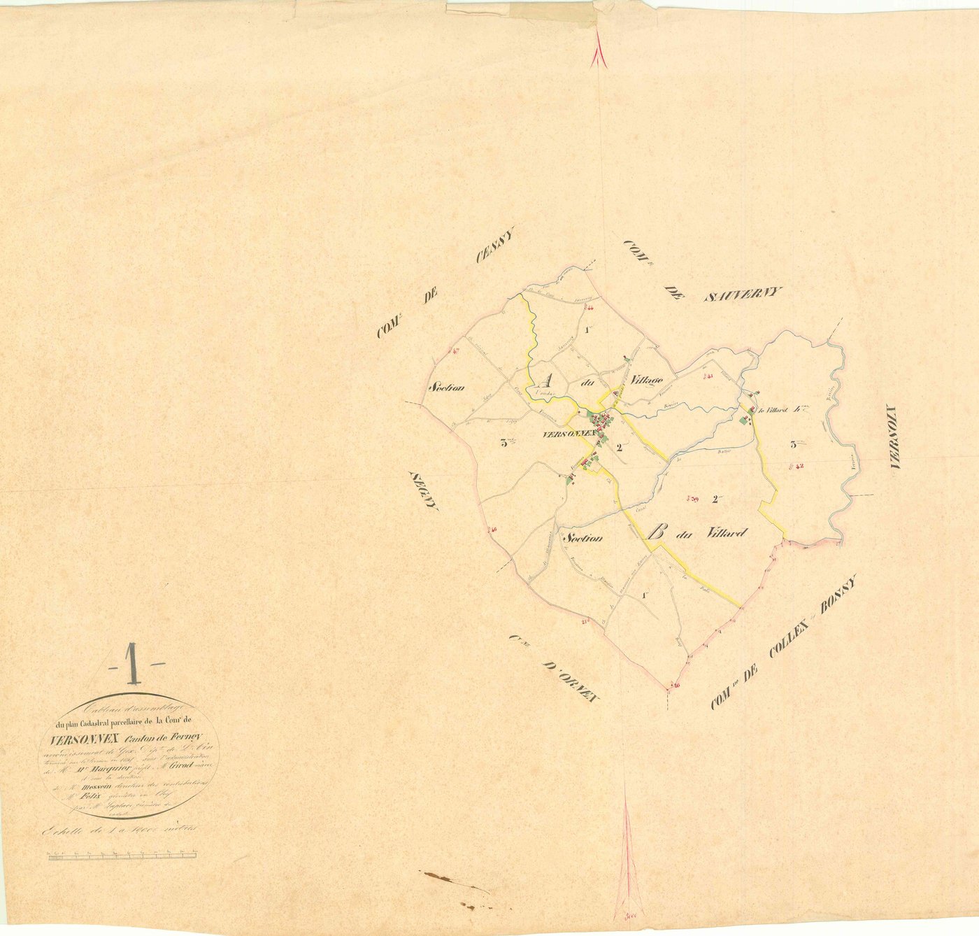 Versonnex - 3 P 9351 - 3 P 9351 -  Tableau d'assemblage  (1844)