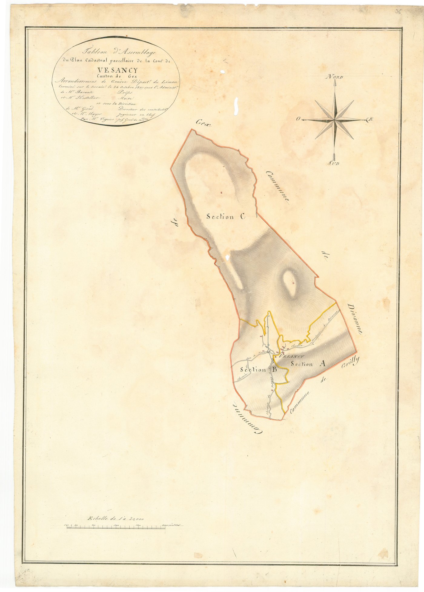 Vesancy - 3 P 10092-1 - 3 P 10092-1 -  Tableau d'assemblage  (1807)
