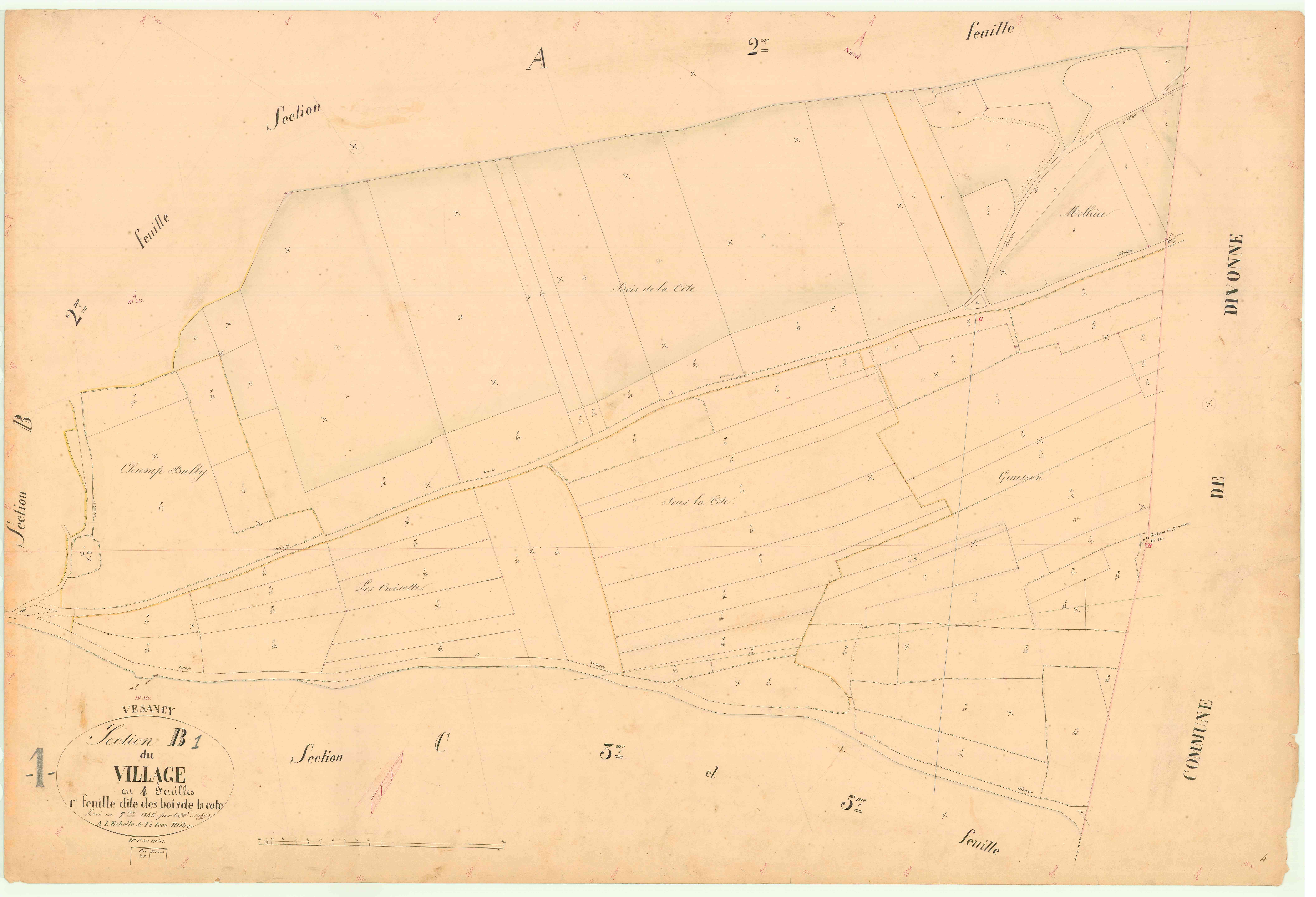 Vesancy - 3 P 9361 - 3 P 9361 - Feuille 1 (1845)