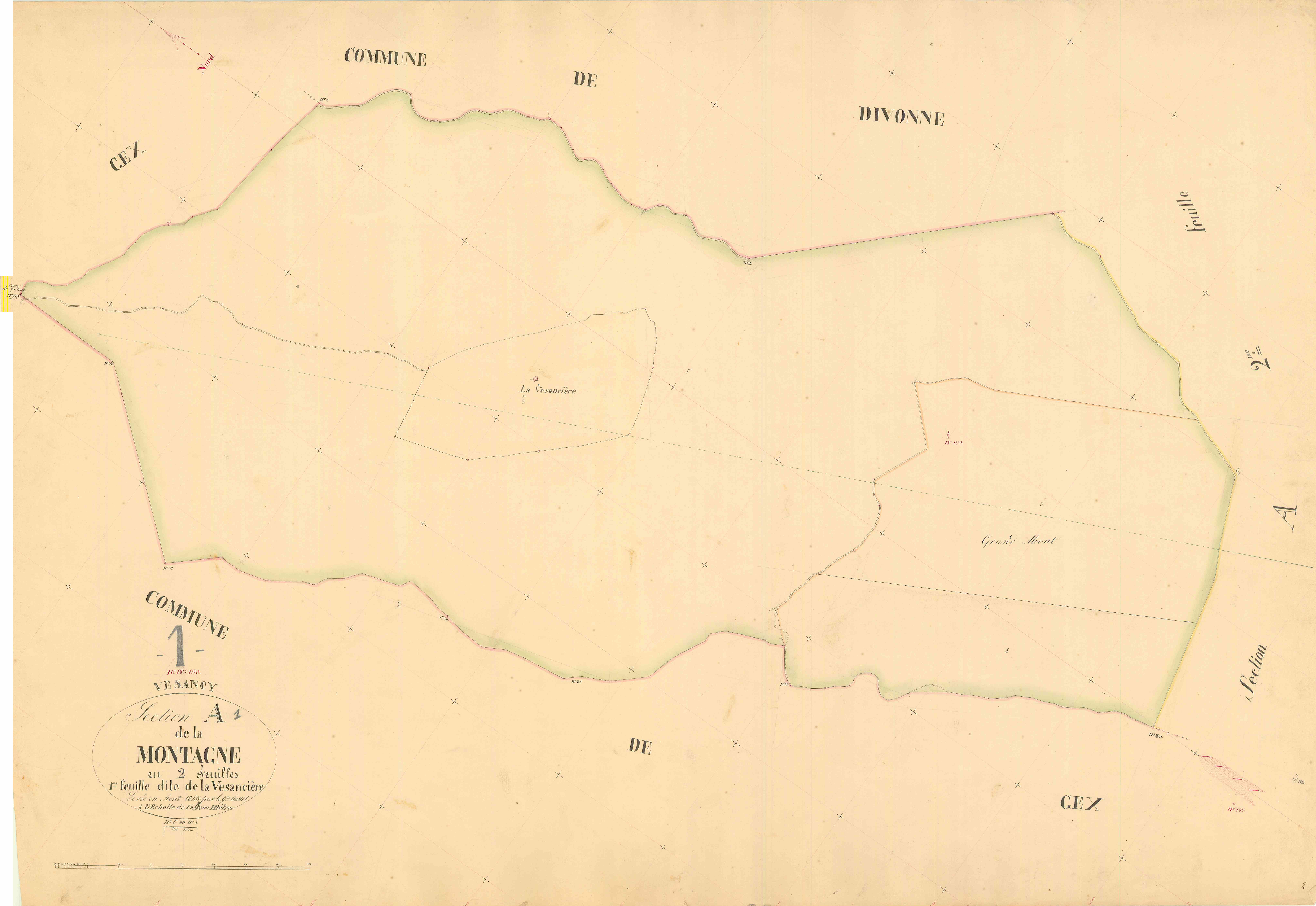 Vesancy - 3 P 9359 - 3 P 9359 - Feuille 1 (1845)