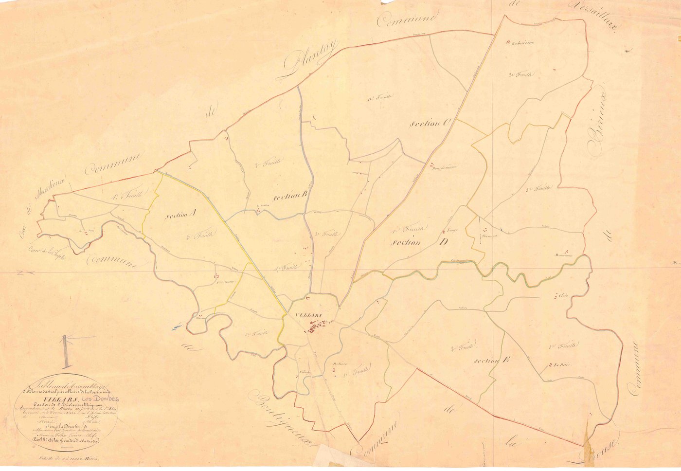 Villars-les-Dombes - 1777 W 489-1 - 1777 W 489-1 -  Tableau d'assemblage  (1832)