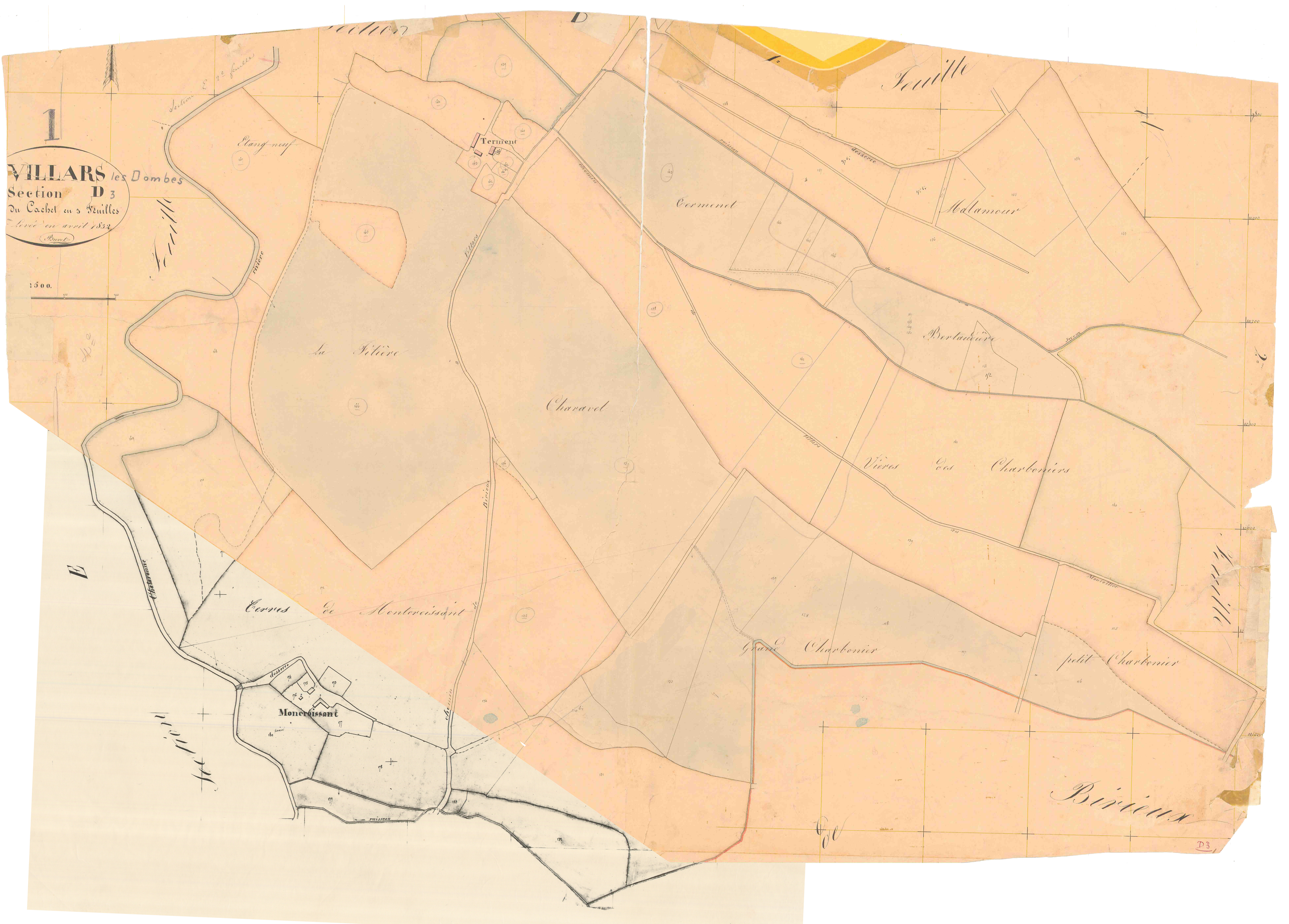 Villars-les-Dombes - 1777 W 489-11 - 1777 W 489-11 -  Feuille 3  (1832)