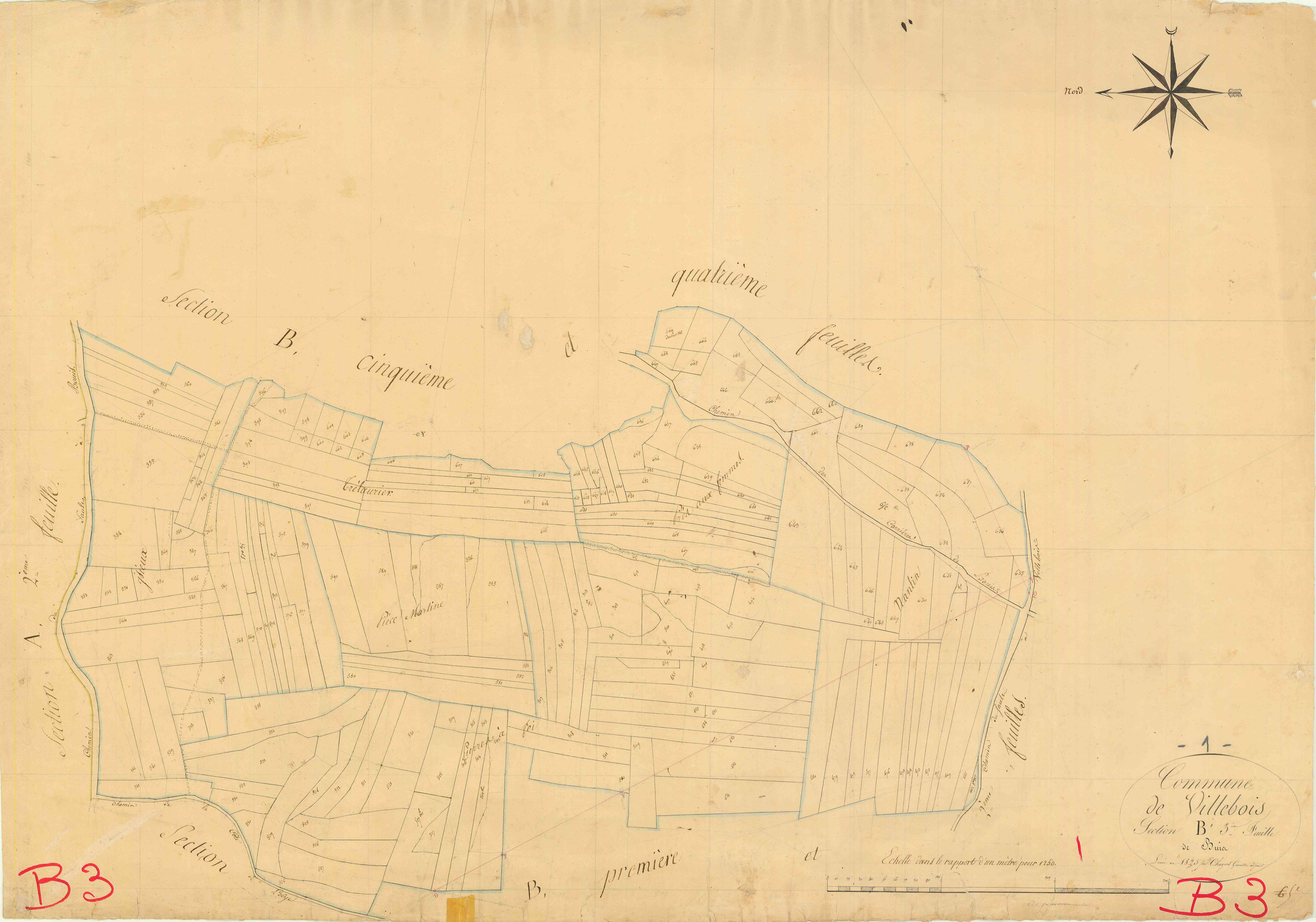 Villebois - 3 P 9462 - 3 P 9462 -  Feuille 3  (1826)