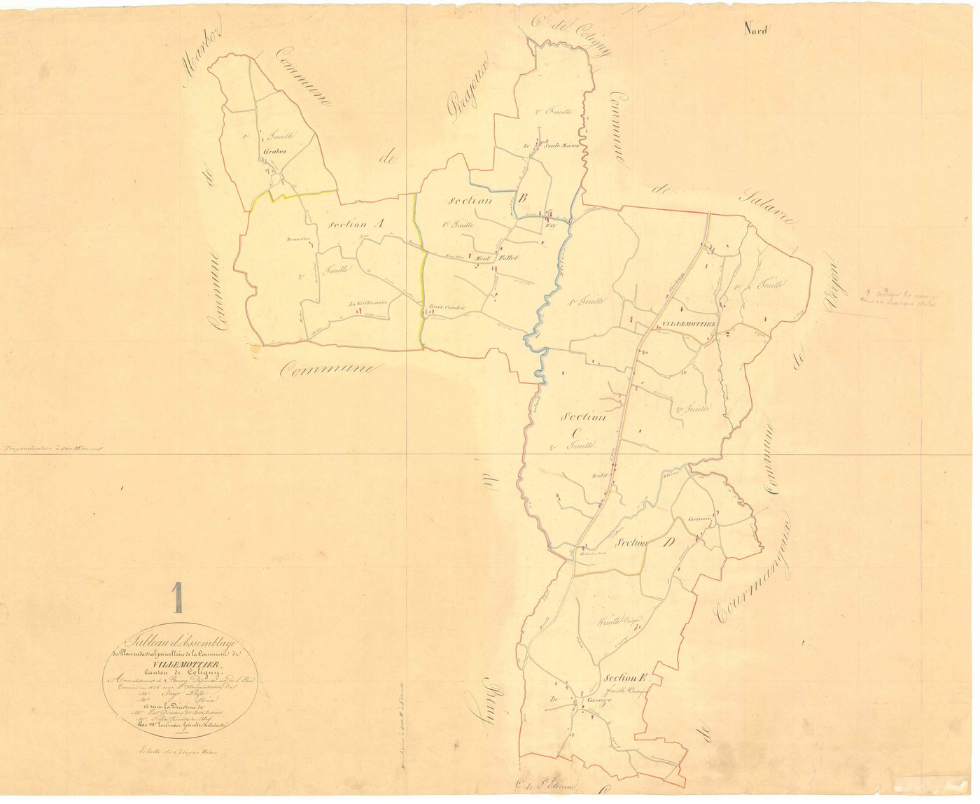 Villemotier - 3 P 9479 - 3 P 9479 -  Tableau d'assemblage  (1836)