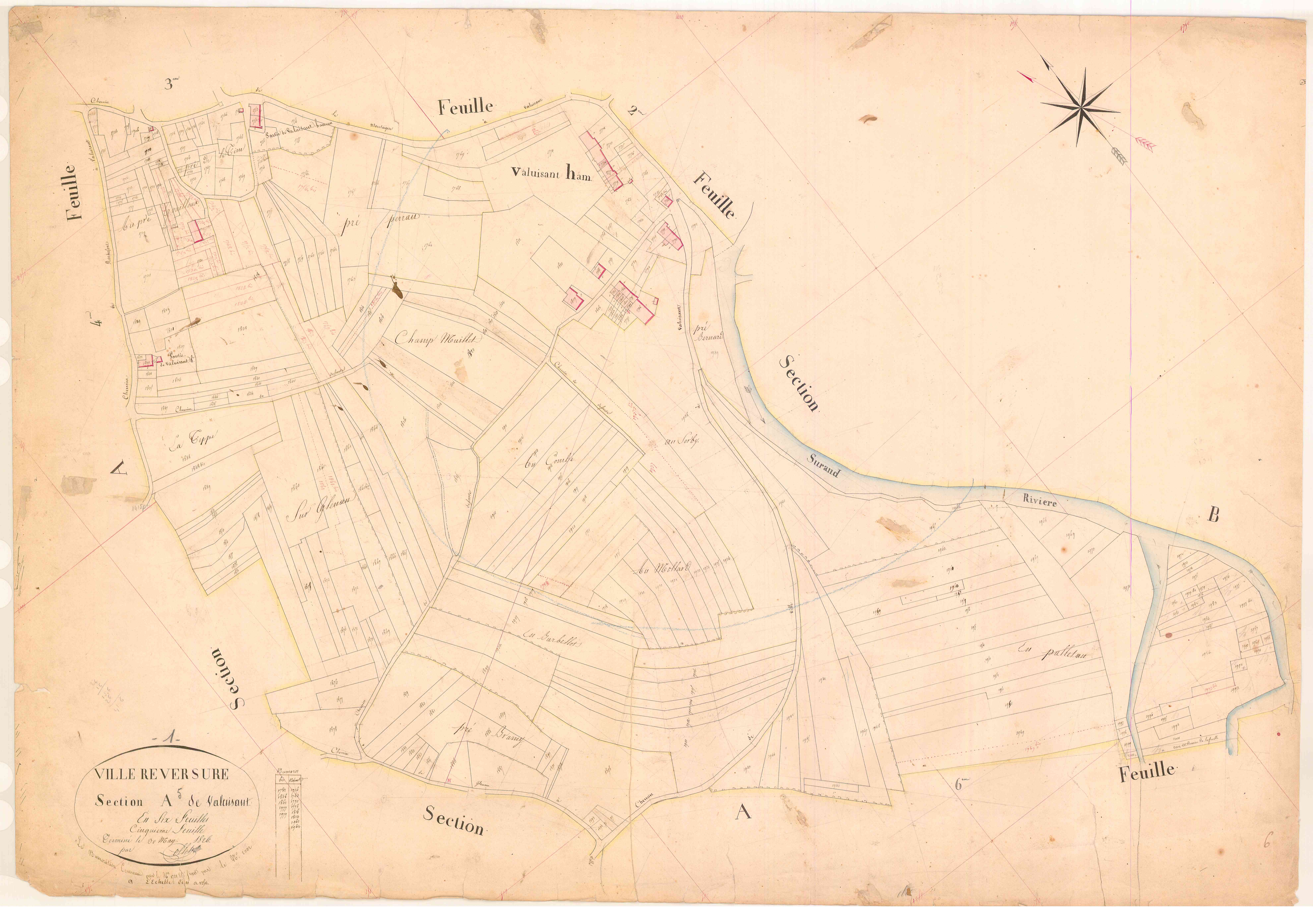 Villereversure - 3 P 9493 - 3 P 9493 -  Feuille 5  (1825-1826)