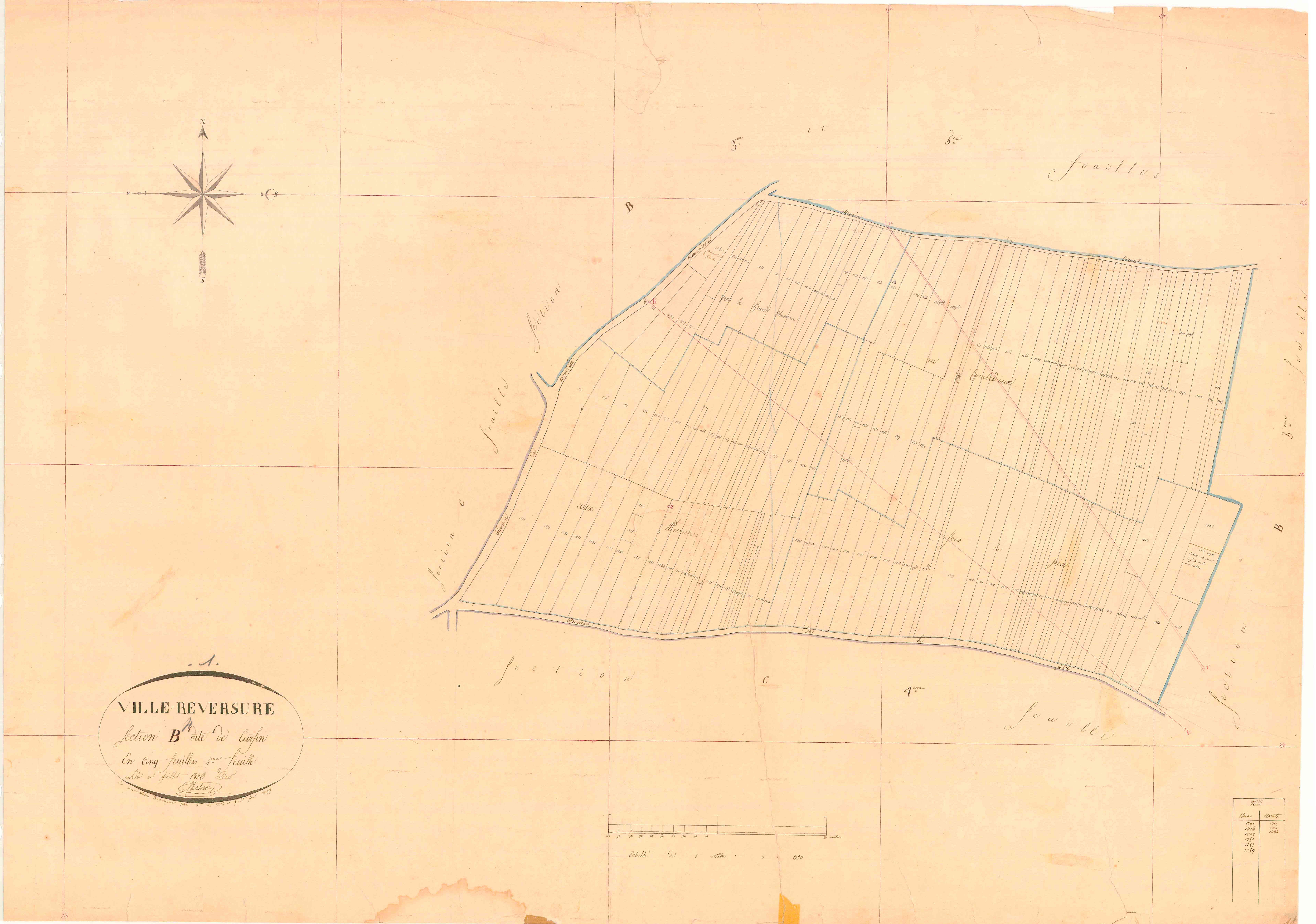 Villereversure - 3 P 9498 - 3 P 9498 -  Feuille 4  (1825-1826)