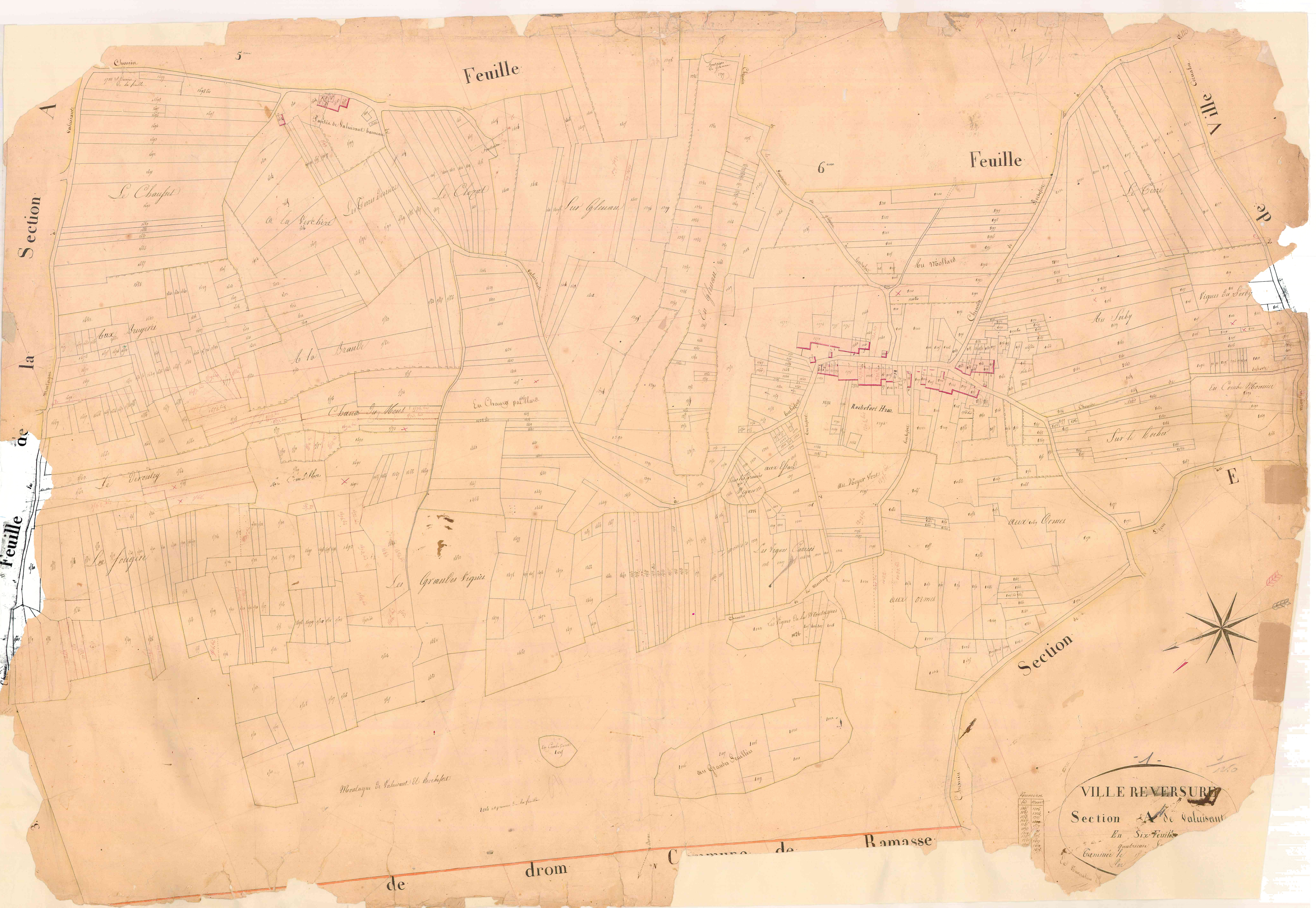 Villereversure - 3 P 9492 - 3 P 9492 -  Feuille 4  (1825-1826)