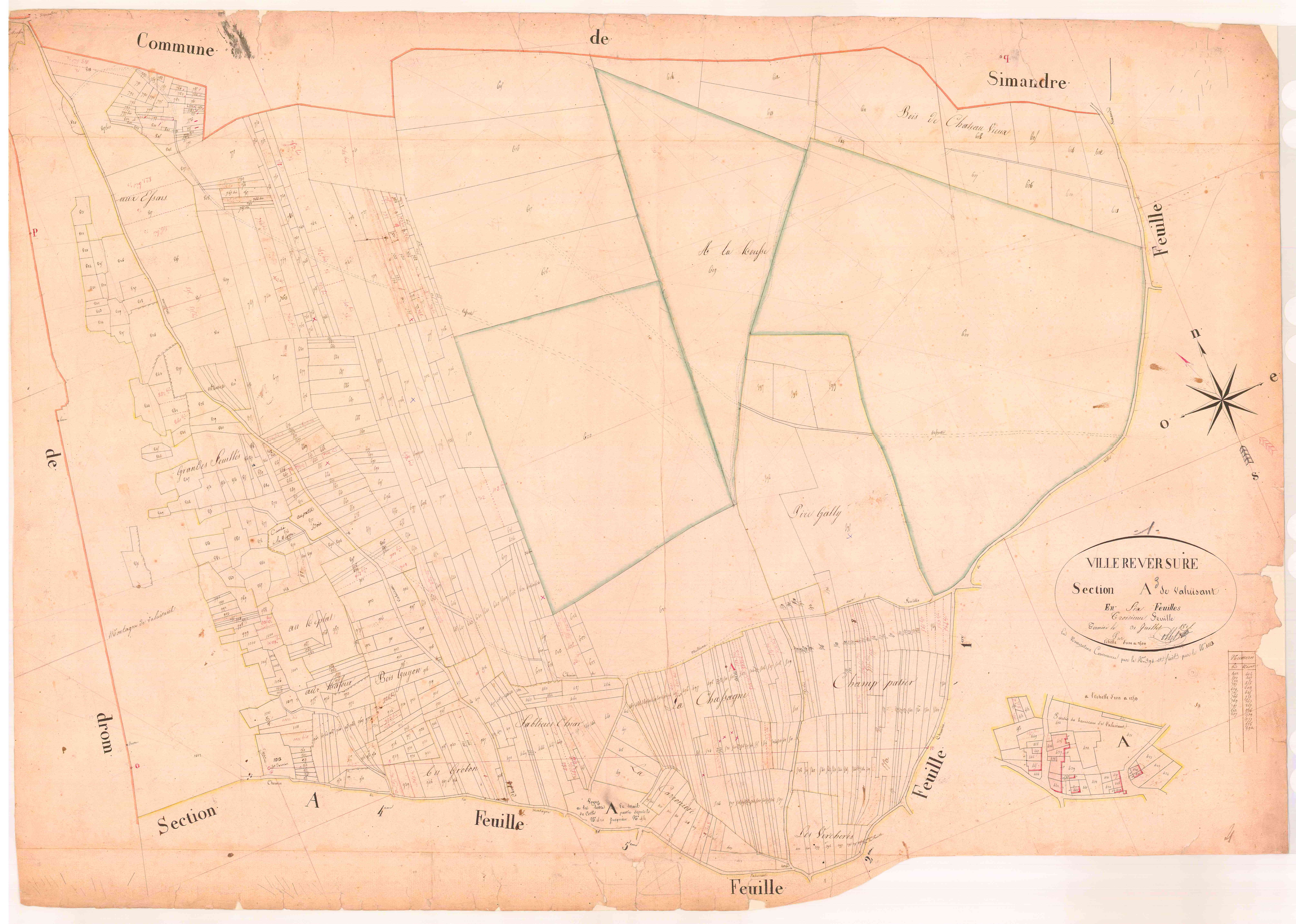Villereversure - 3 P 9491 - 3 P 9491 -  Feuille 3  (1825-1826)