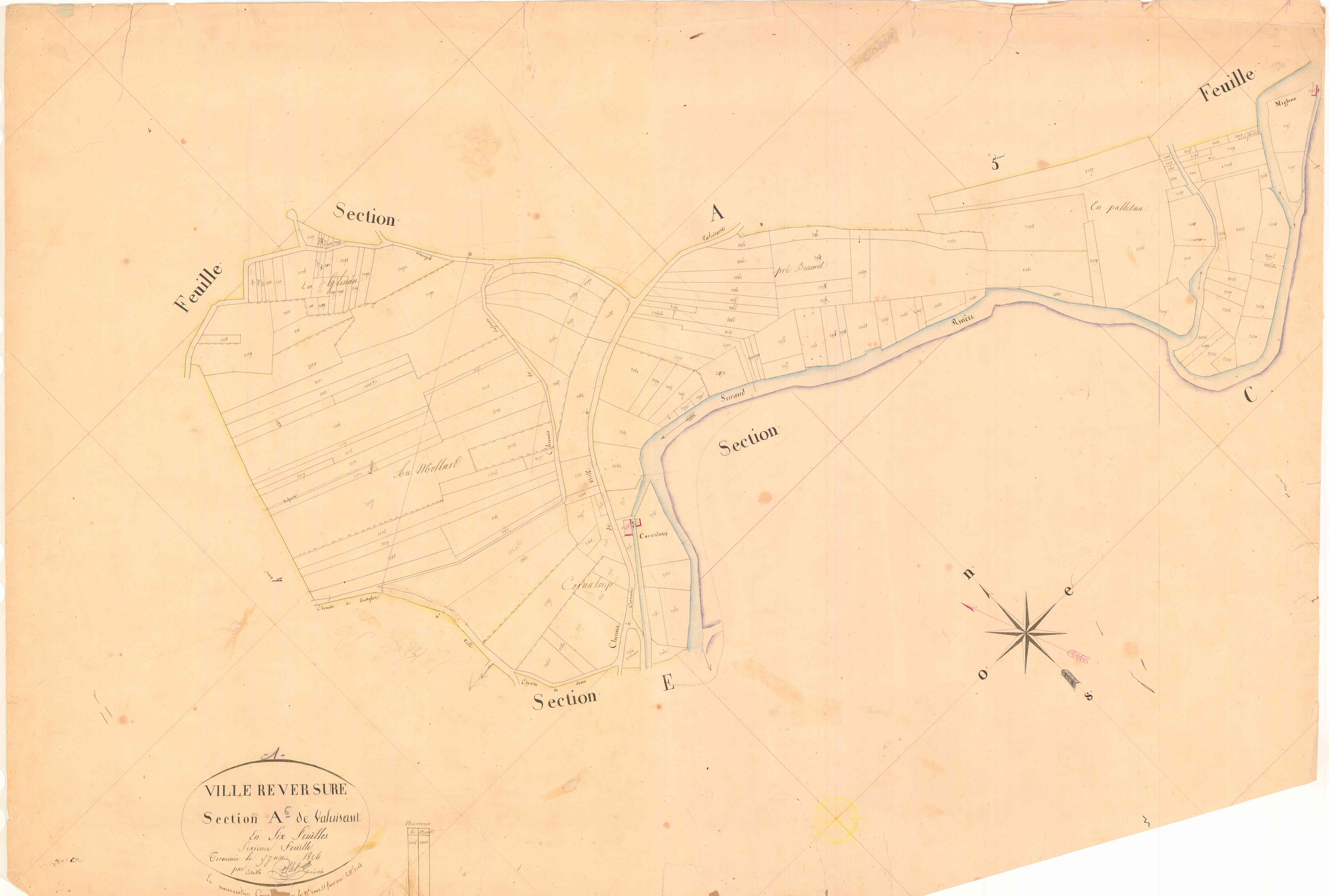 Villereversure - 3 P 9494 - 3 P 9494 -  Feuille 6  (1825-1826)