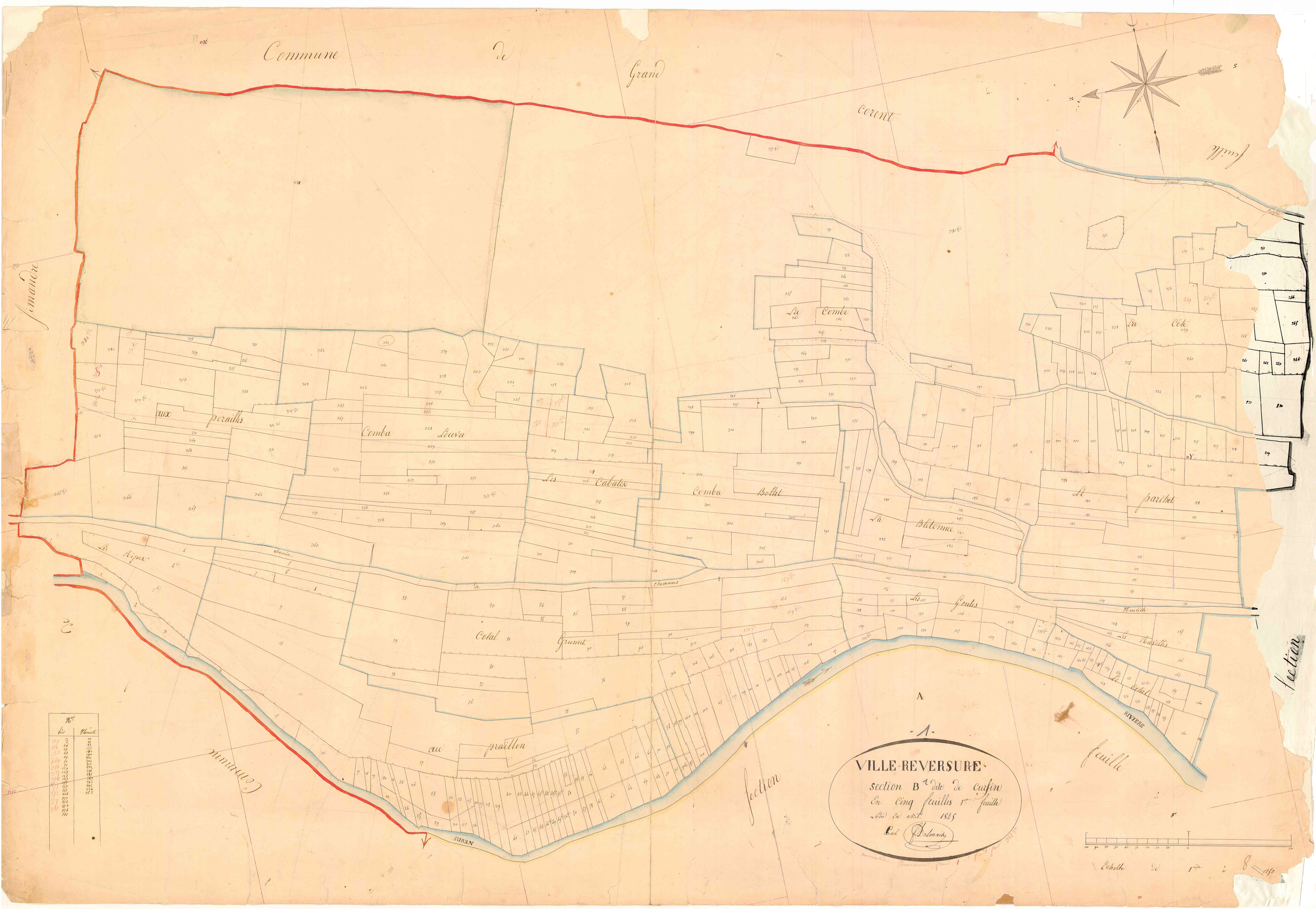 Villereversure - 3 P 9495 - 3 P 9495 -  Feuille 1  (1825-1826)