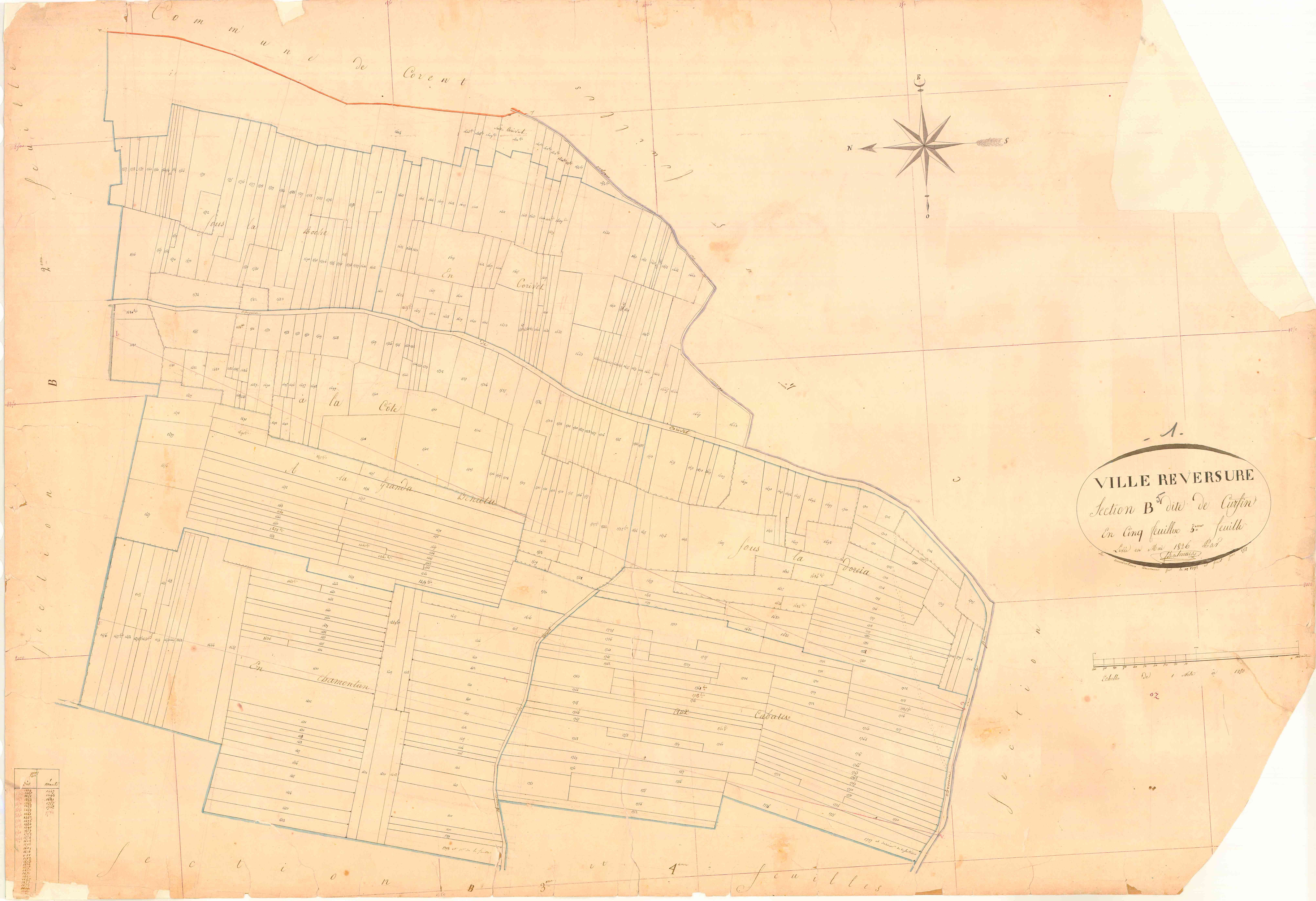 Villereversure - 3 P 9499 - 3 P 9499 -  Feuille 5  (1825-1826)