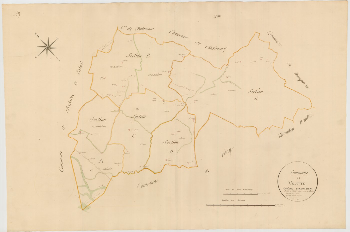 Villette-sur-Ain - 3 P 10172-1 - 3 P 10172-1 -  Tableau d'assemblage  (1810)