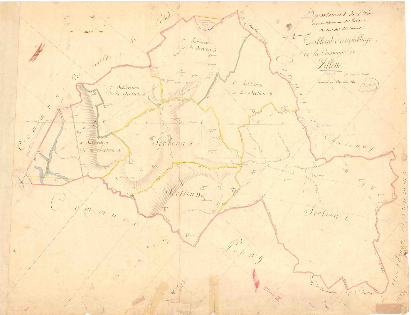 Villette-sur-Ain - 1777 W 495-1 - 1777 W 495-1 -  Tableau d'assemblage  (1810)