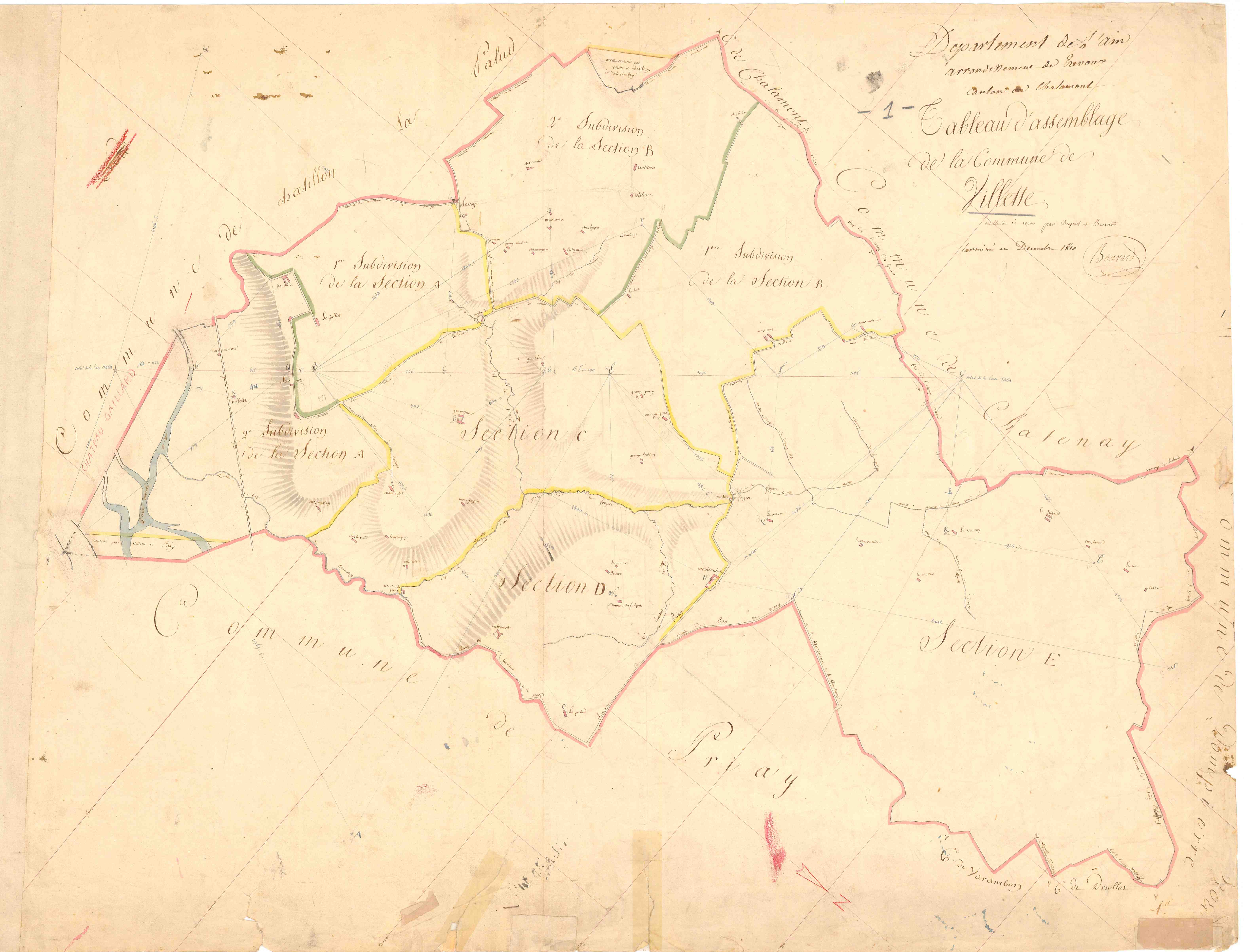 Villette-sur-Ain - 1777 W 495-1 - 1777 W 495-1 -  Tableau d'assemblage  (1810)