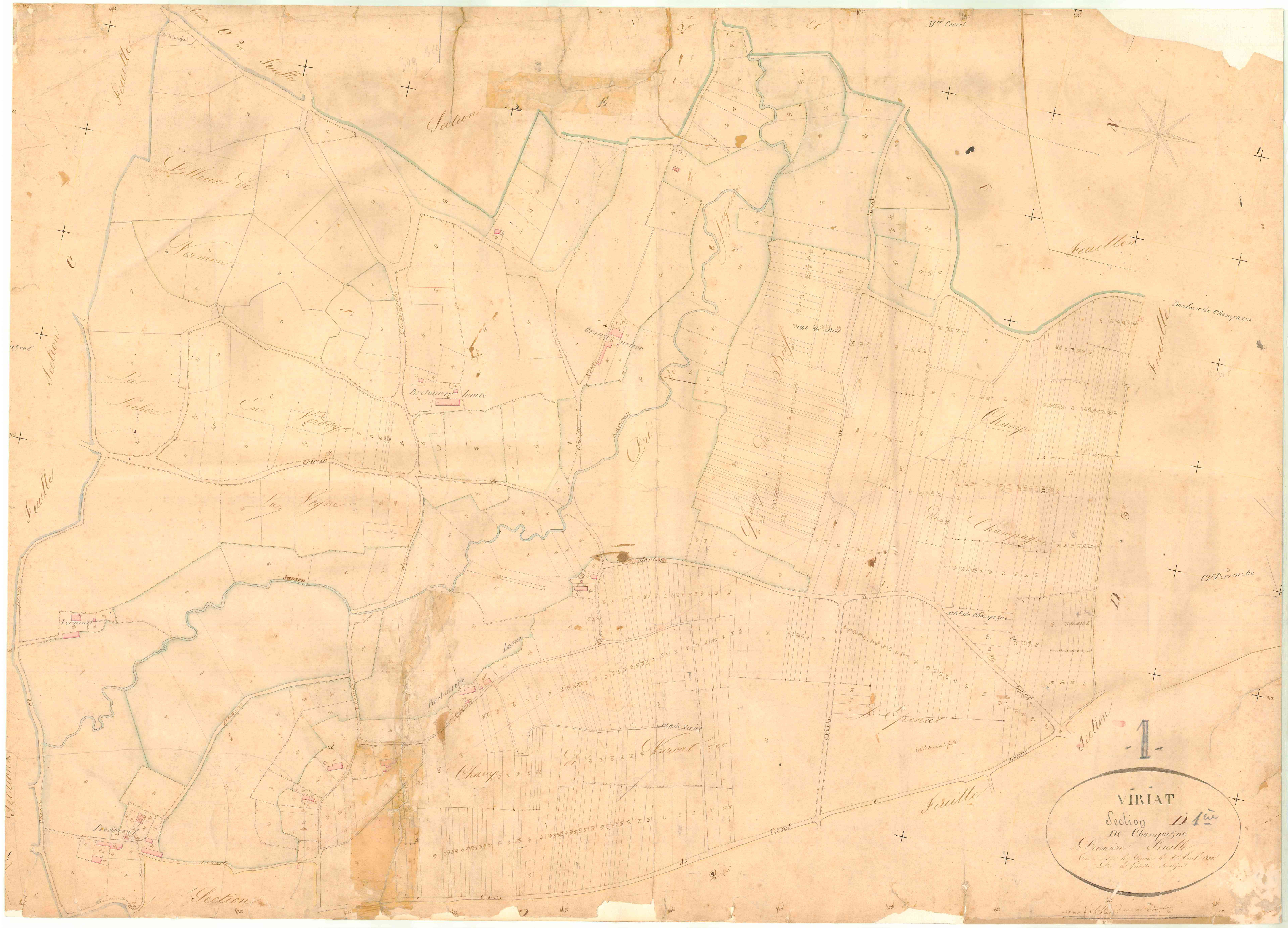 Viriat - 3 P 9532 - 3 P 9532 -  Feuille 1  (1830)