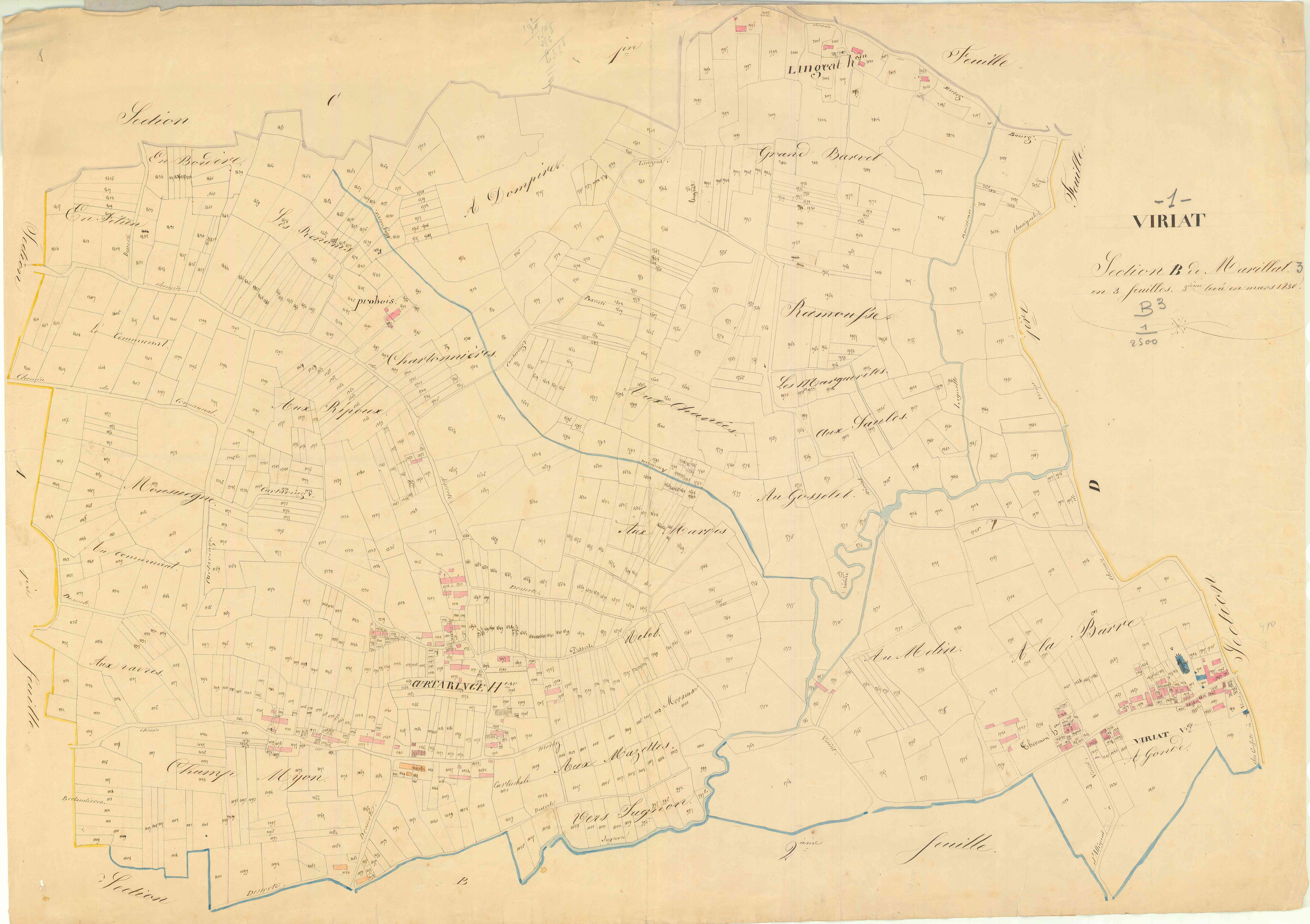 Viriat - 3 P 9529 - 3 P 9529 -  Feuille 3  (1830)