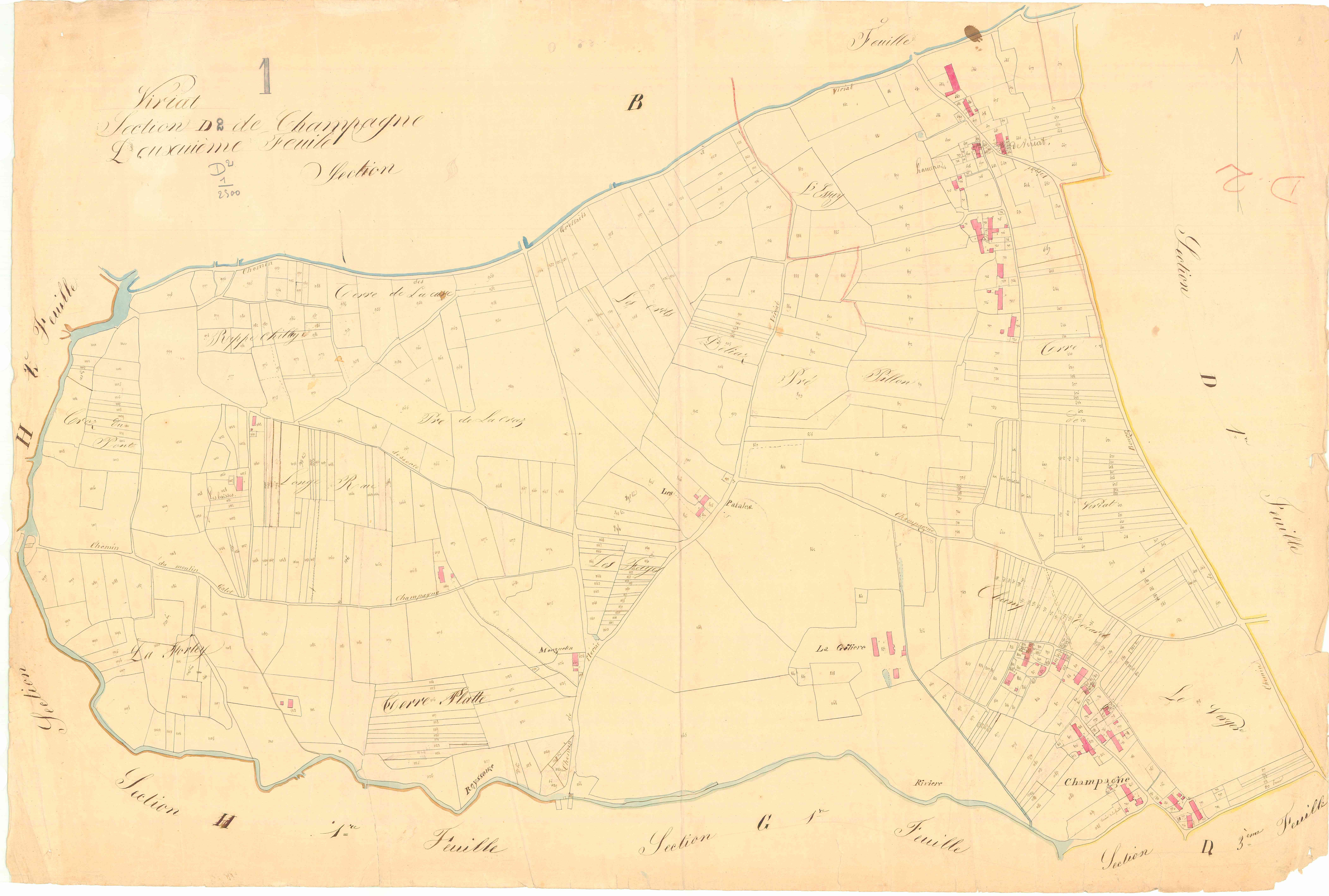 Viriat - 3 P 9533 - 3 P 9533 -  Feuille 2  (1830)