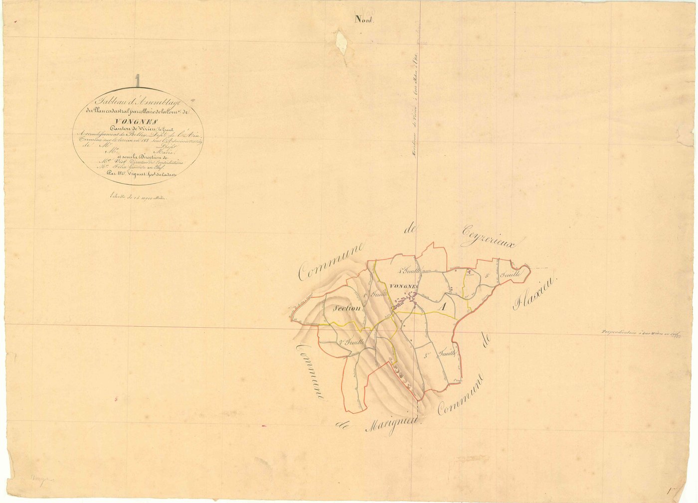 Vongnes - 3 P 9602 - 3 P 9602 -  Tableau d'assemblage  (1833)