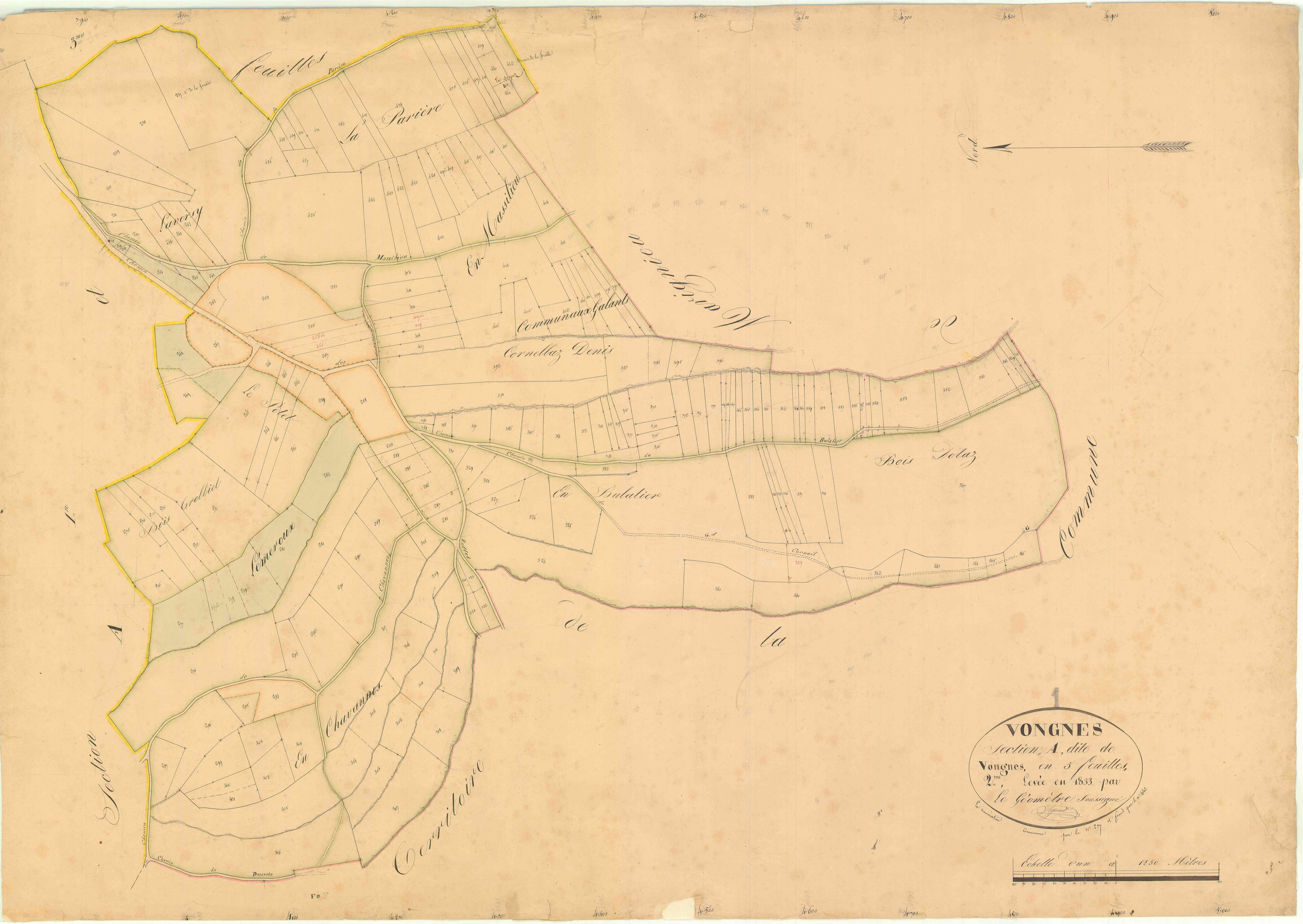 Vongnes - 3 P 9604 - 3 P 9604 -  Feuille 2  (1833)