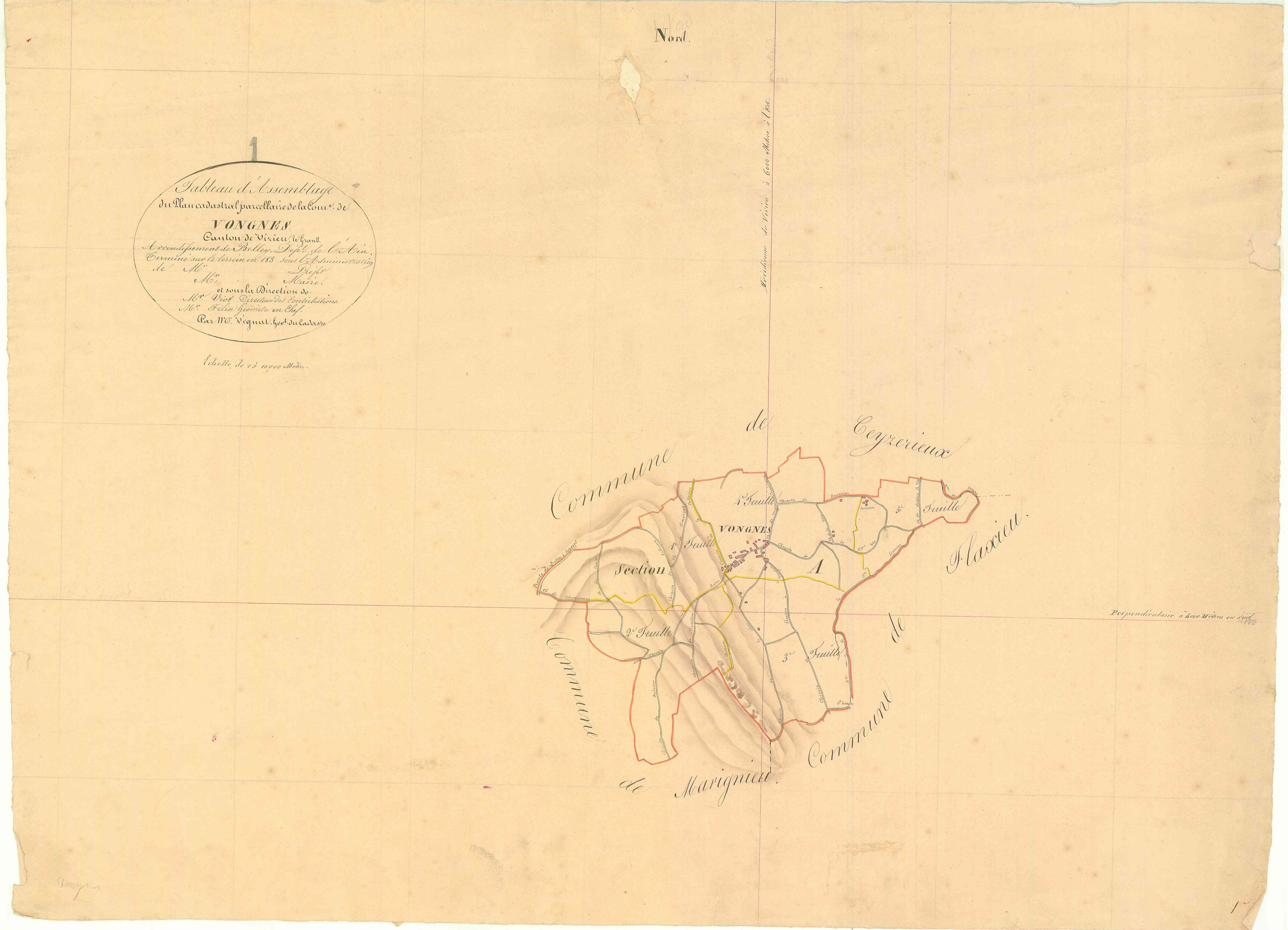 Vongnes - 3 P 9602 - 3 P 9602 -  Tableau d'assemblage  (1833)