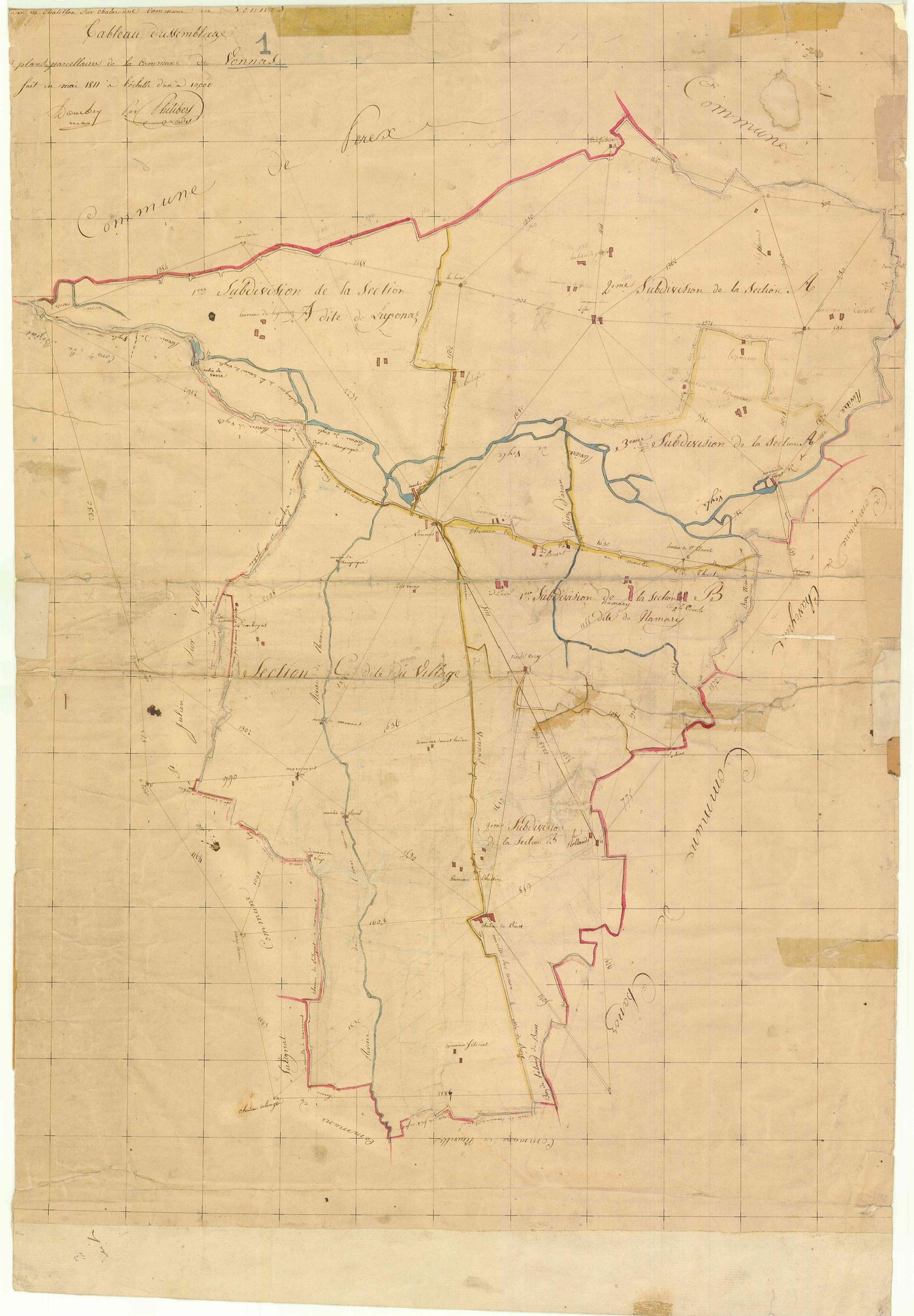 Vonnas - 3 P 9608 - 3 P 9608 -  Tableau d'assemblage  (1811)