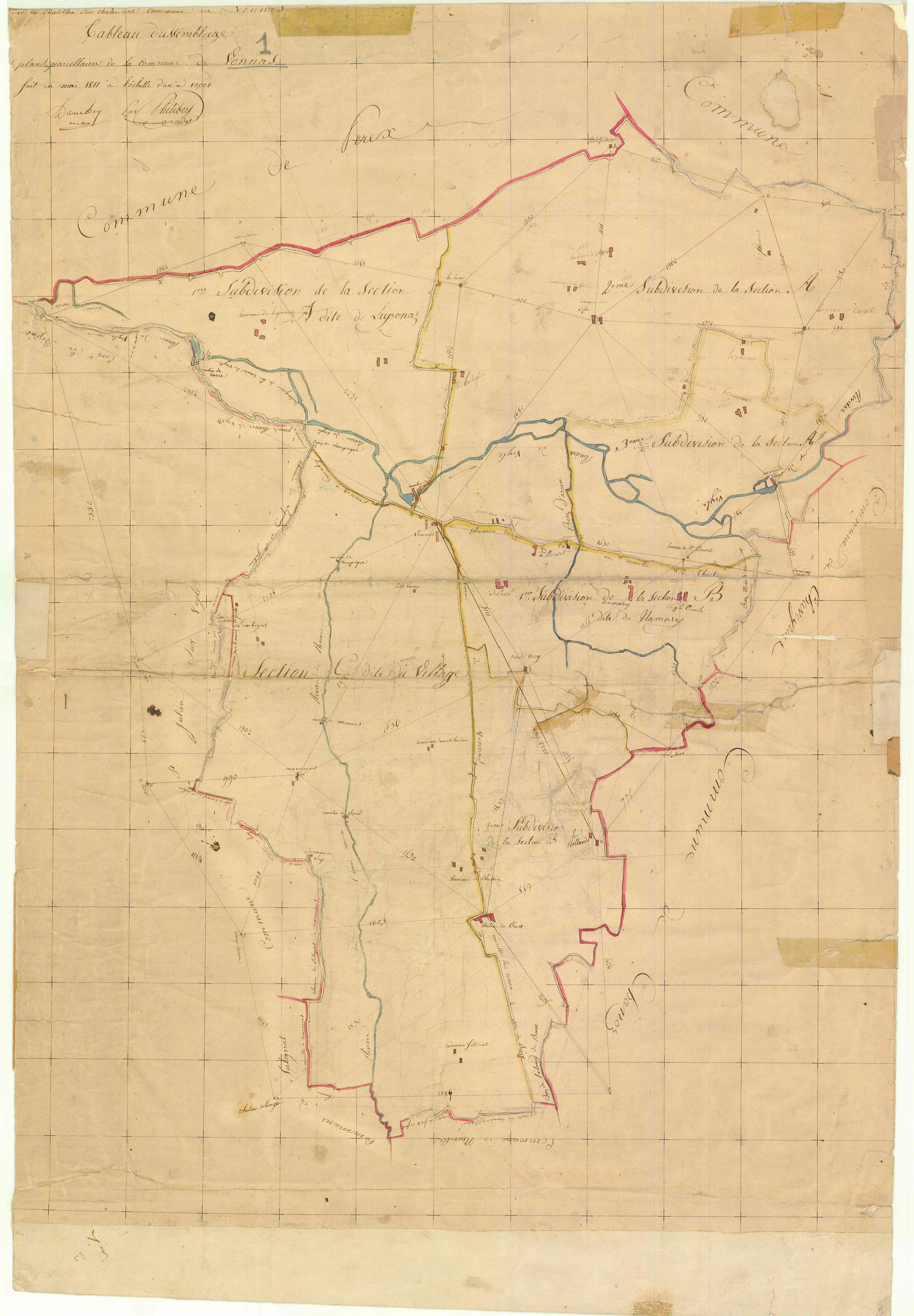 Vonnas - 3 P 9608 - 3 P 9608 -  Tableau d'assemblage  (1811)