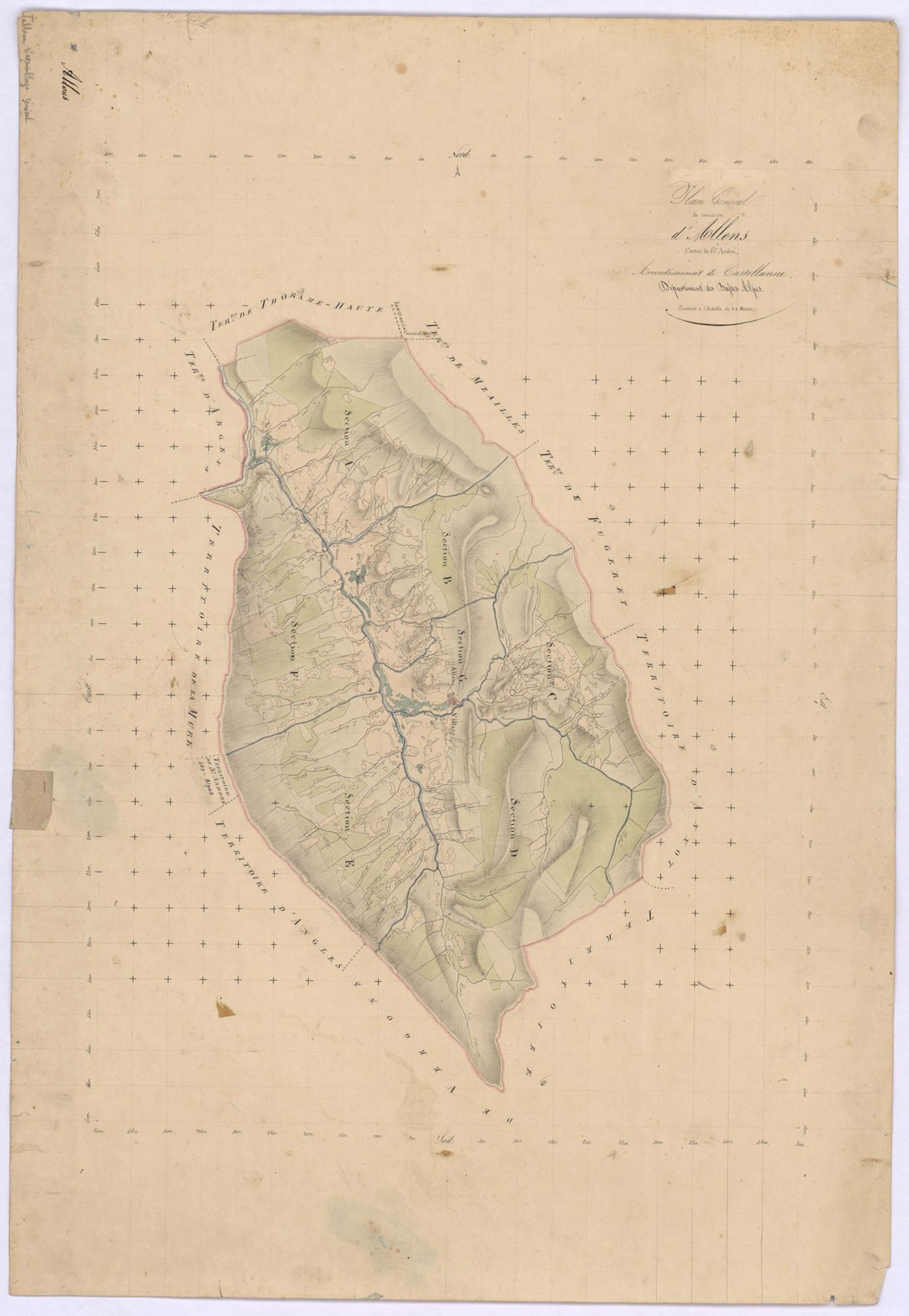 ALLONS - Tableau d'assemblage de la commune d'Allons.