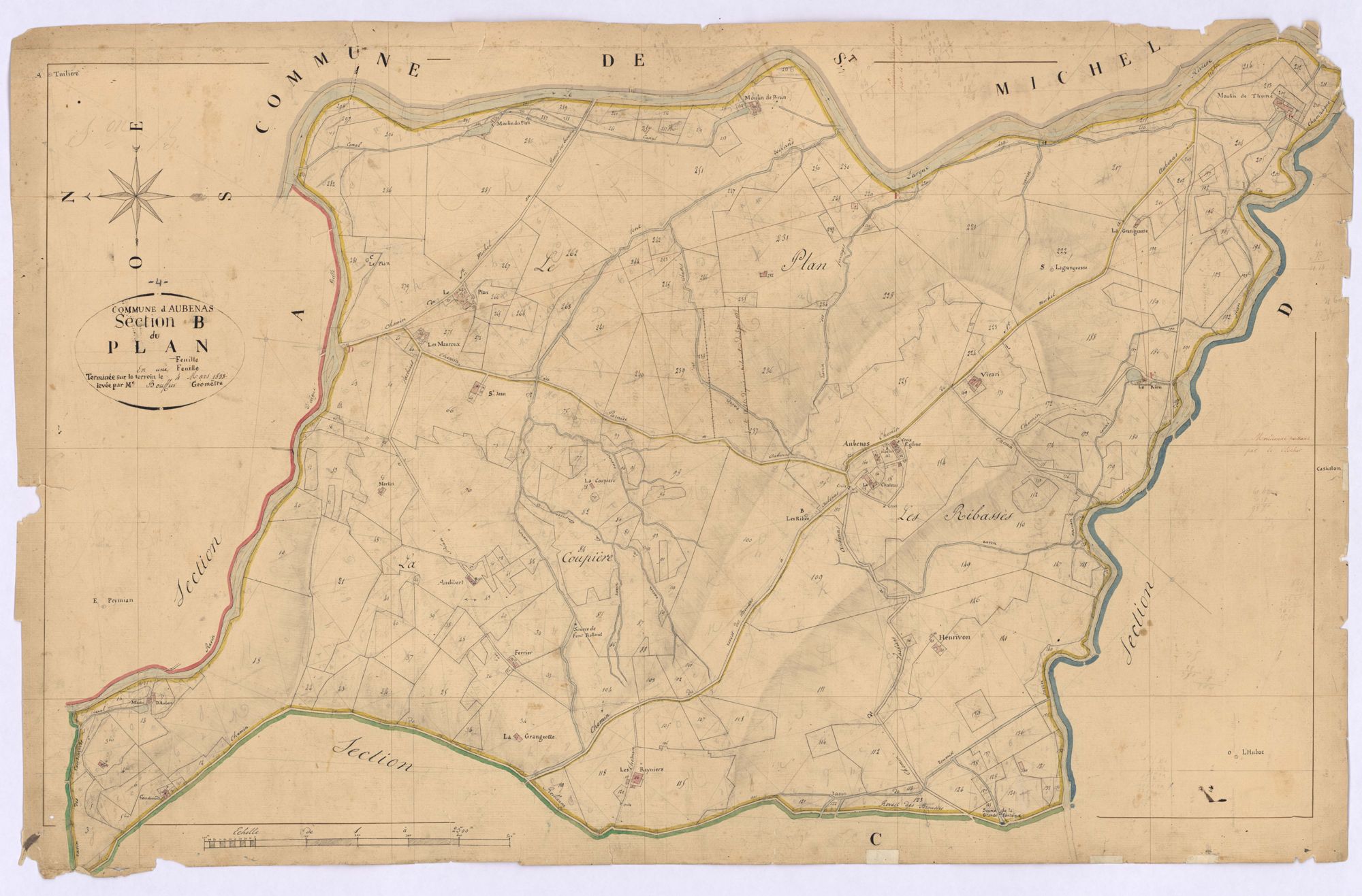 AUBENAS - Section B, le Plan.