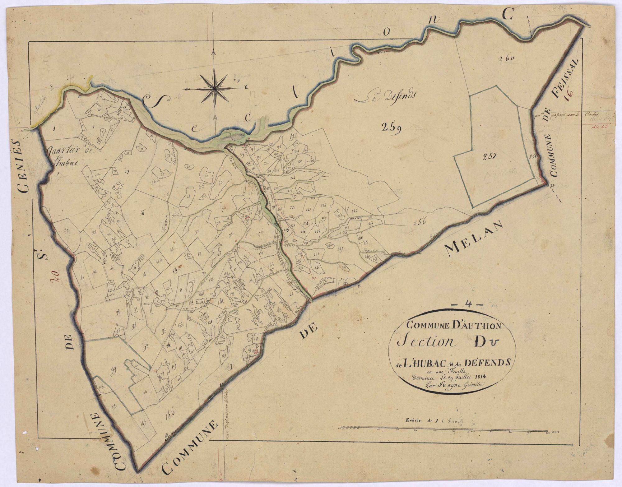 AUTHON - Section D, l'Hubac et le Défends.
