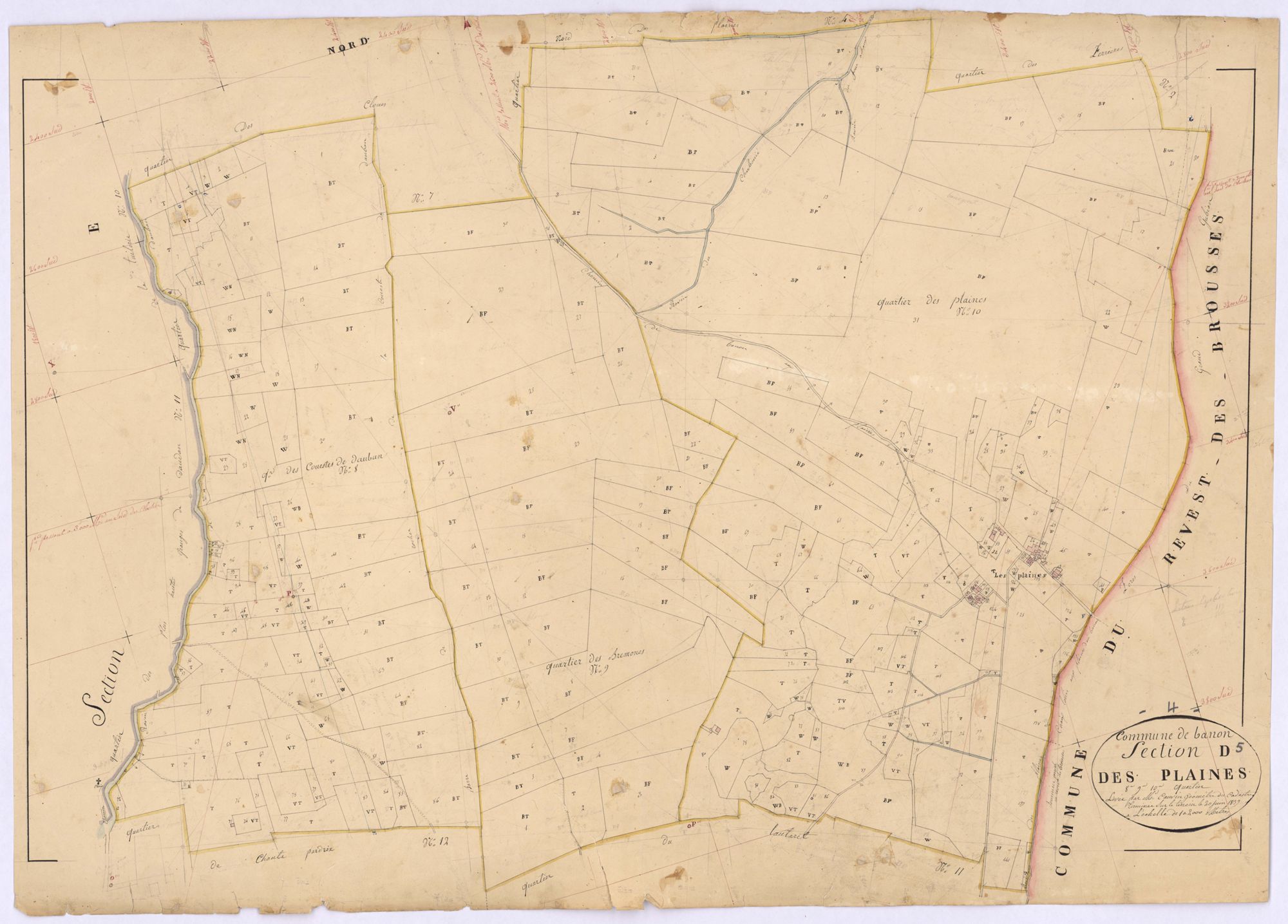 BANON - Section D, les Plaines.
