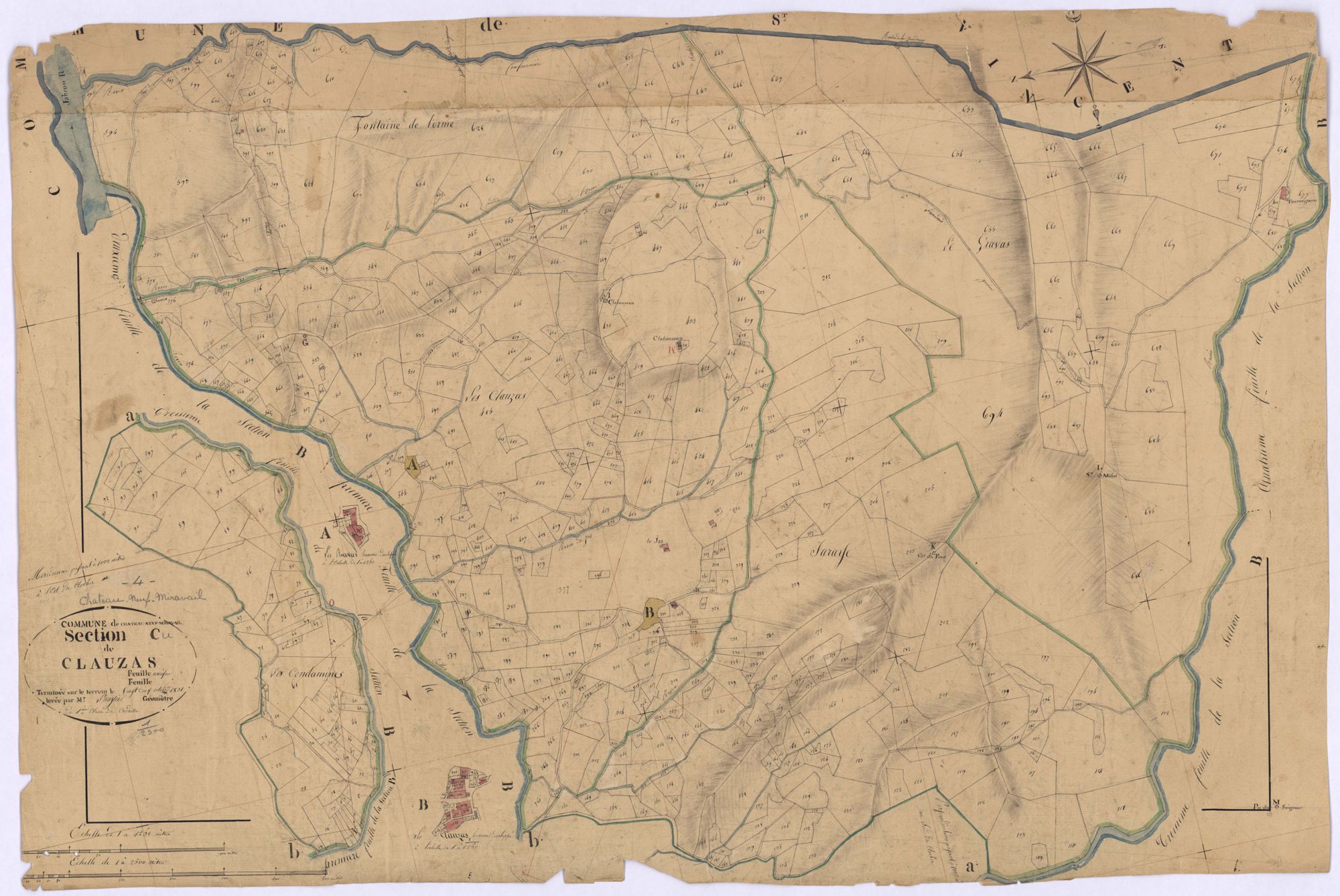 CHATEAUNEUF-MIRAVAIL - Section C, Clauzas.