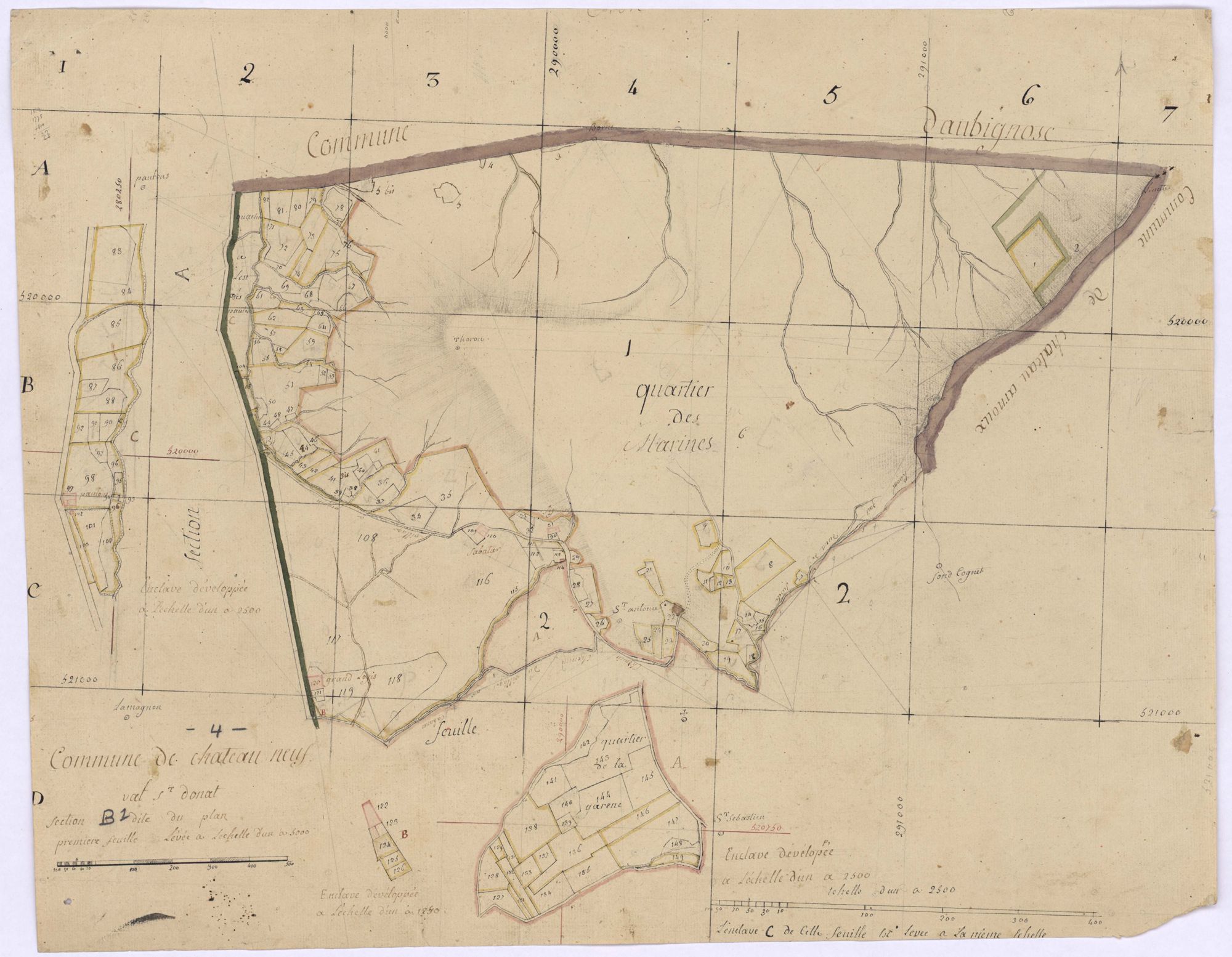 CHATEAUNEUF-VAL-SAINT-DONAT - Section B, le Plan.