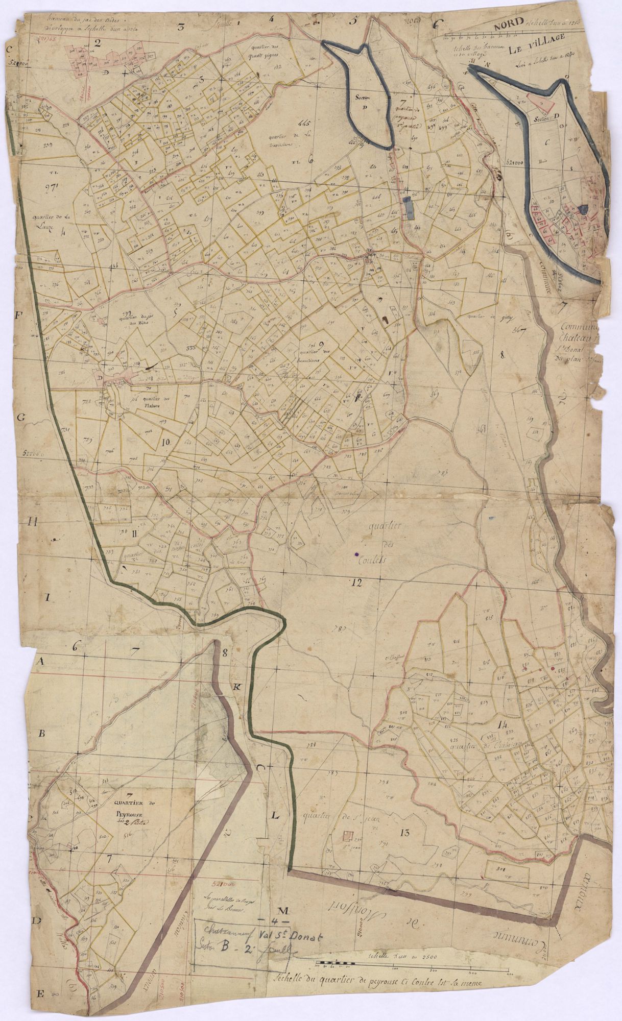 CHATEAUNEUF-VAL-SAINT-DONAT - Section B, le Plan.