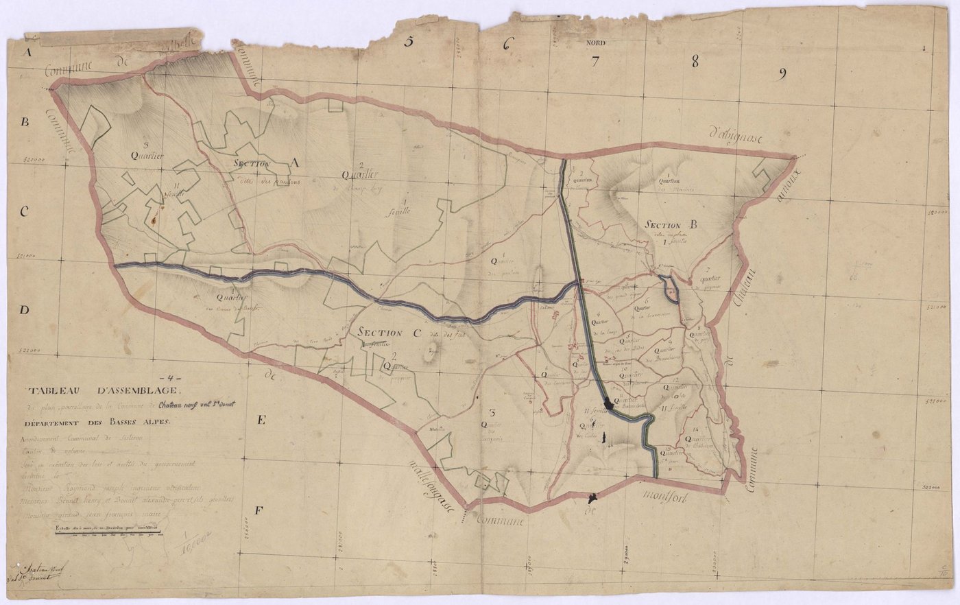 CHATEAUNEUF-VAL-SAINT-DONAT - Tableau d'assemblage de la commune de Châteauneuf-Val-Saint-Donat.
