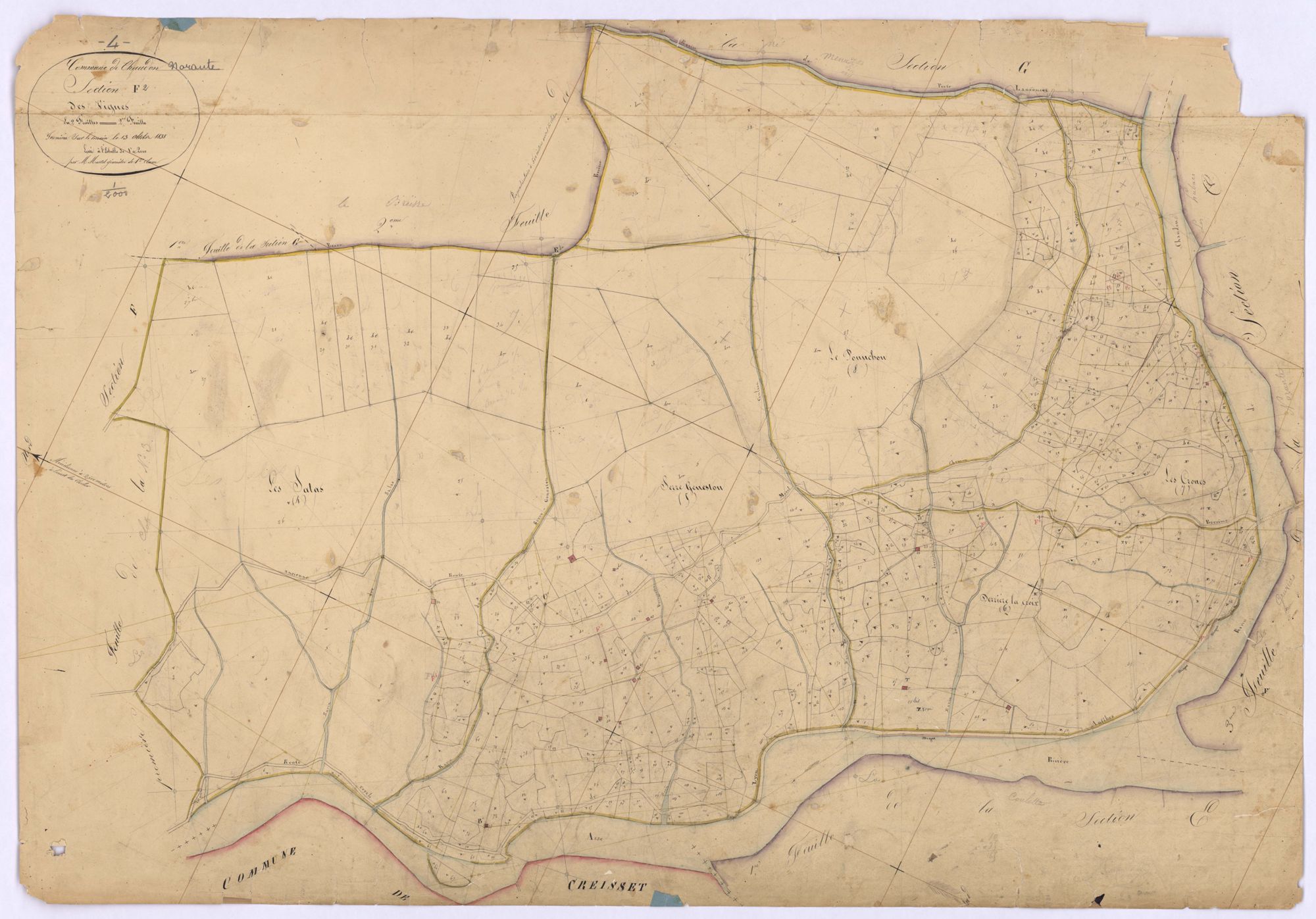 CHAUDON-NORANTE - Section F, les Vignes.