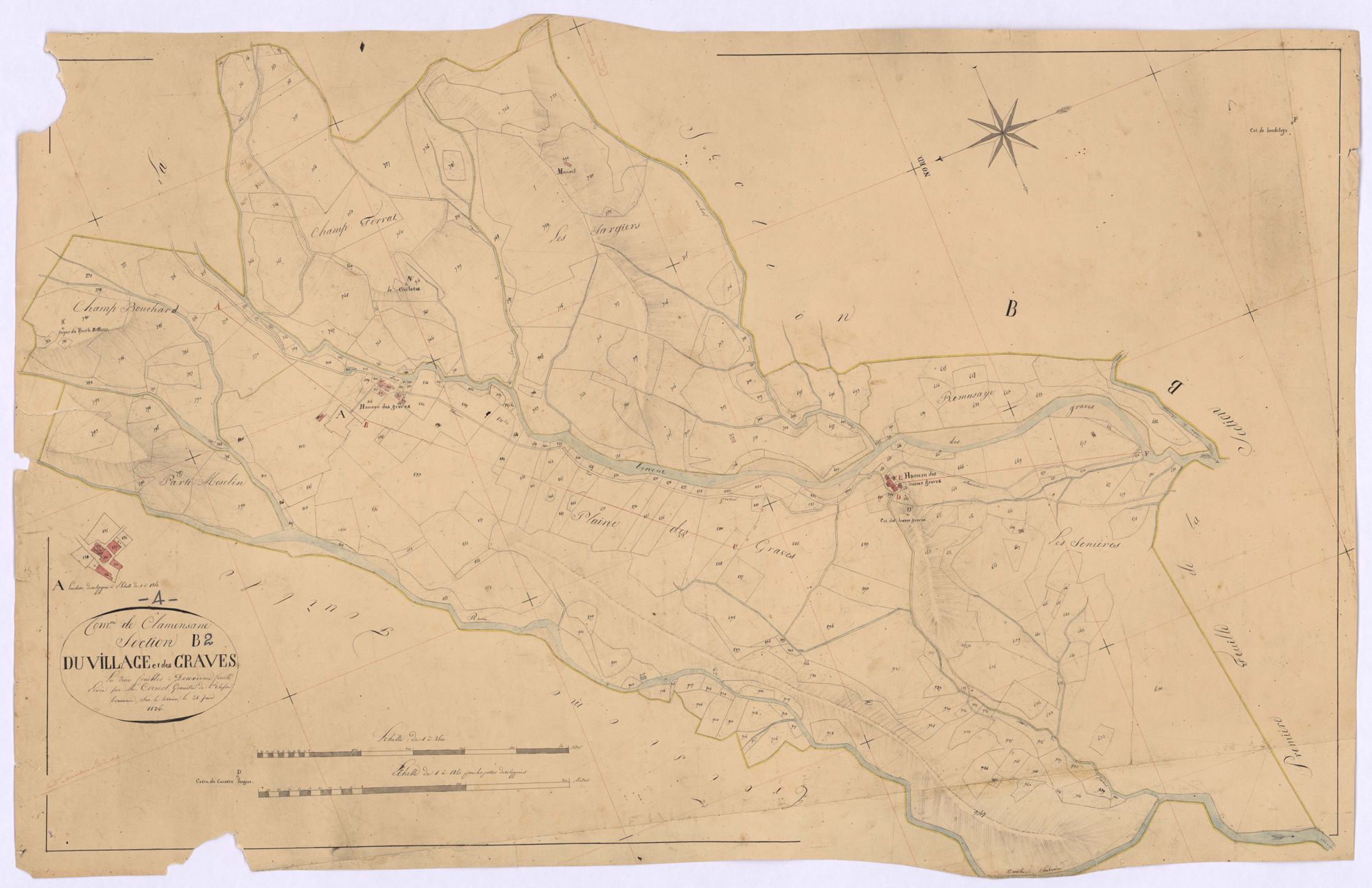 CLAMENSANE - Section B, le Village et Graves.