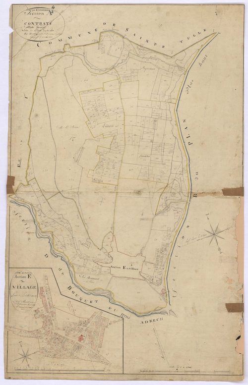 CORBIERES - Section A, les Contrats, Section E, le Village.