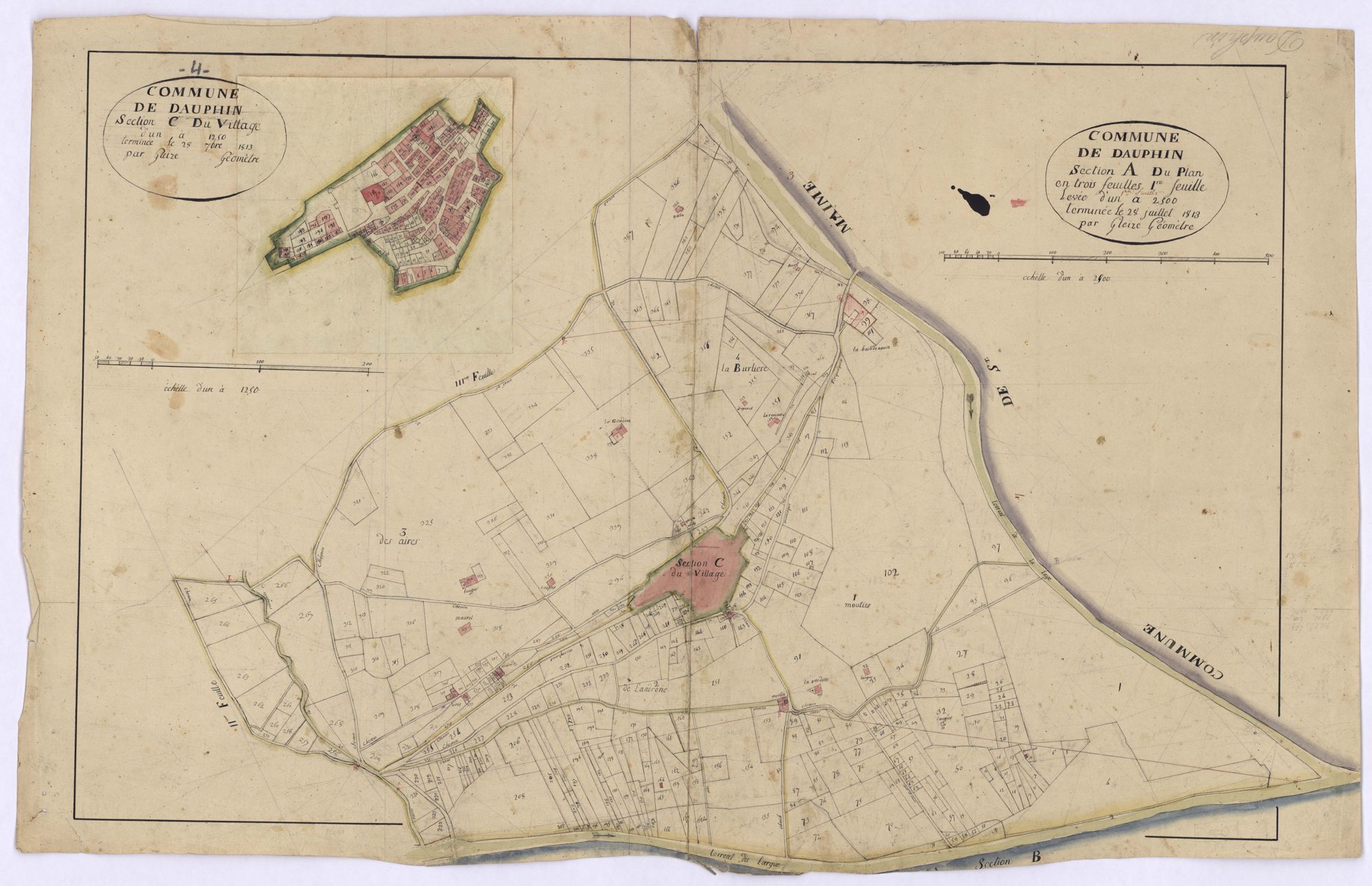 DAUPHIN - Section A et C, le Plan et le Village.
