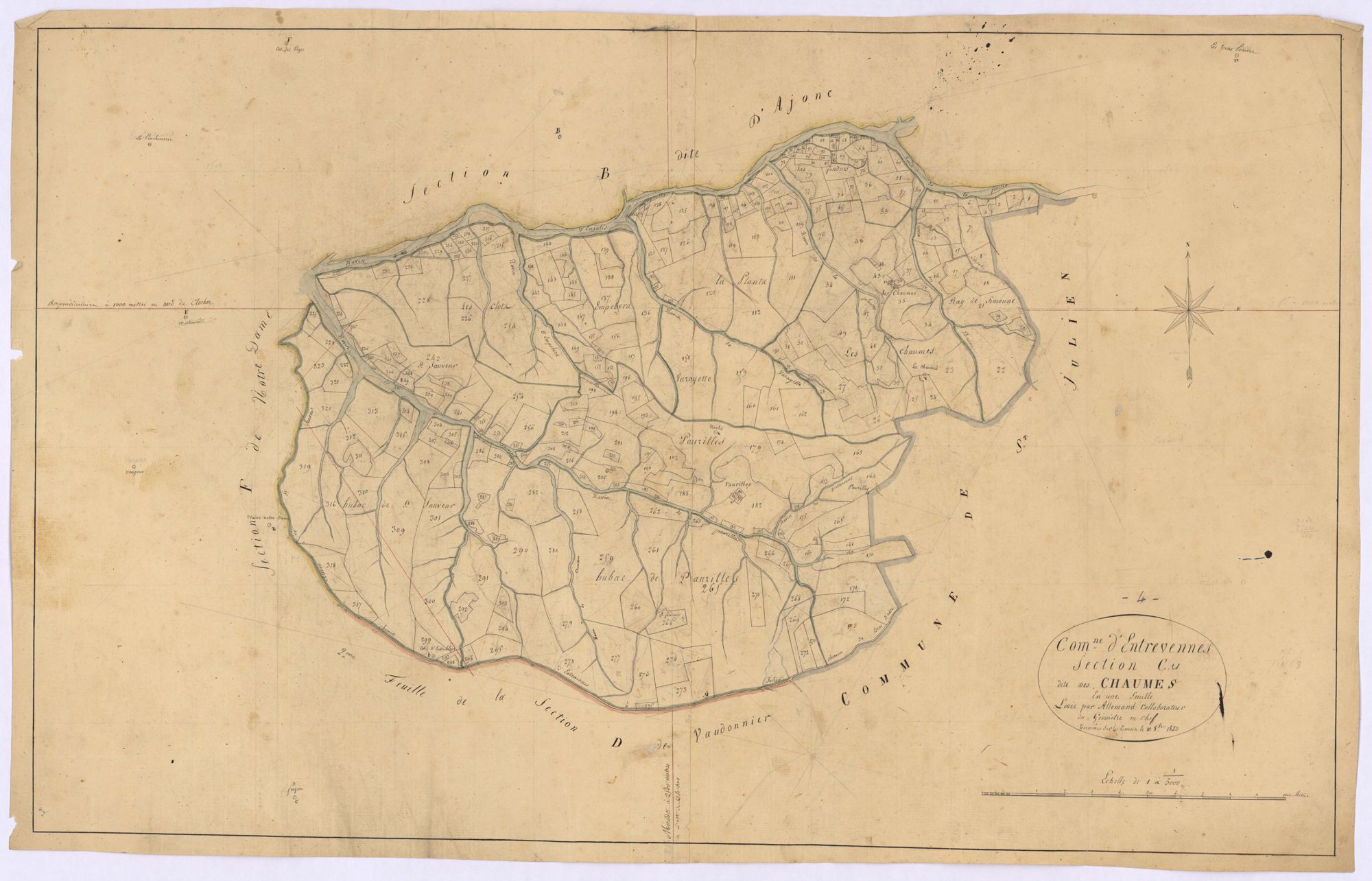 ENTREVENNES - Section C, Les Chaumes.
