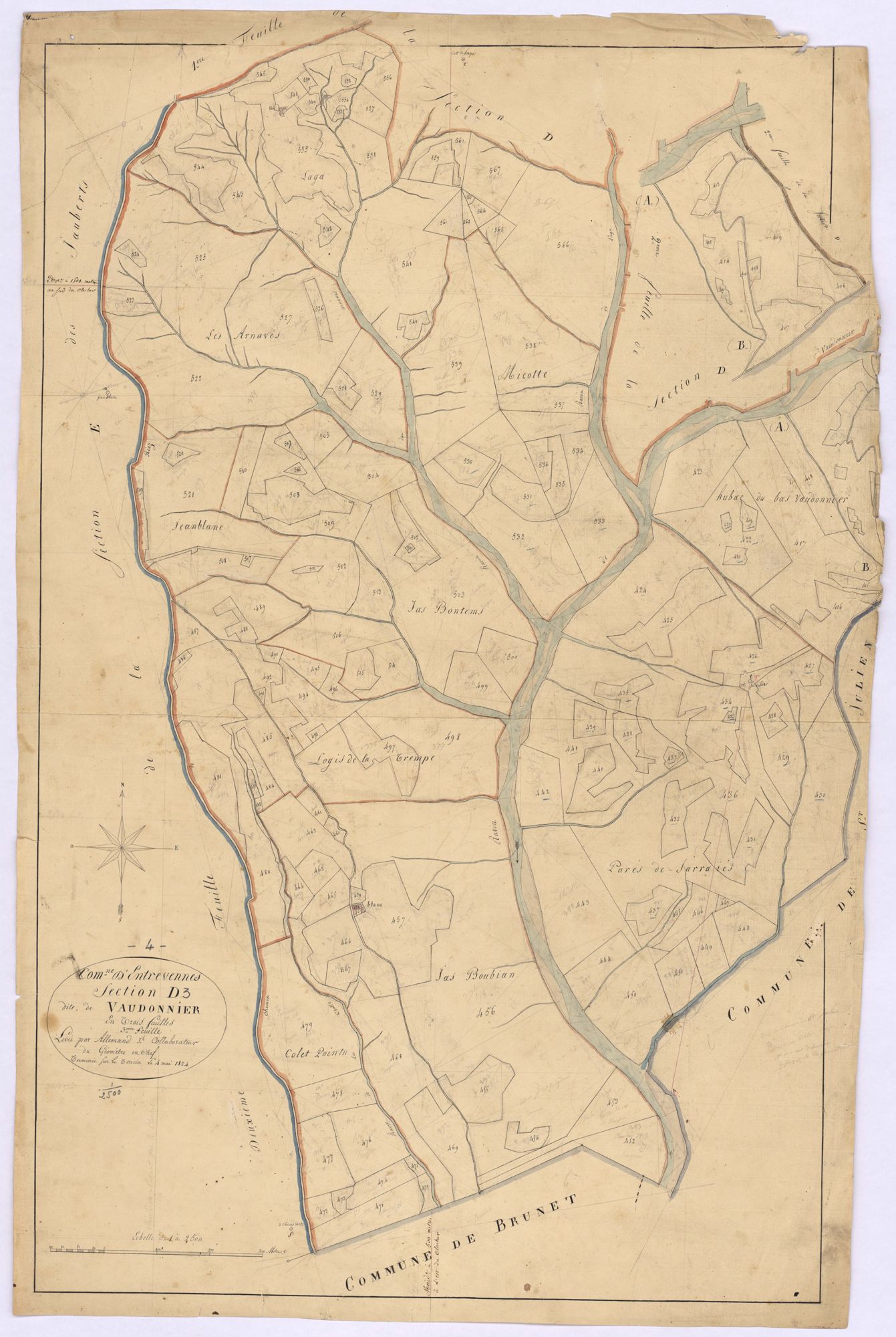 ENTREVENNES - Section D, Vaudonnier.